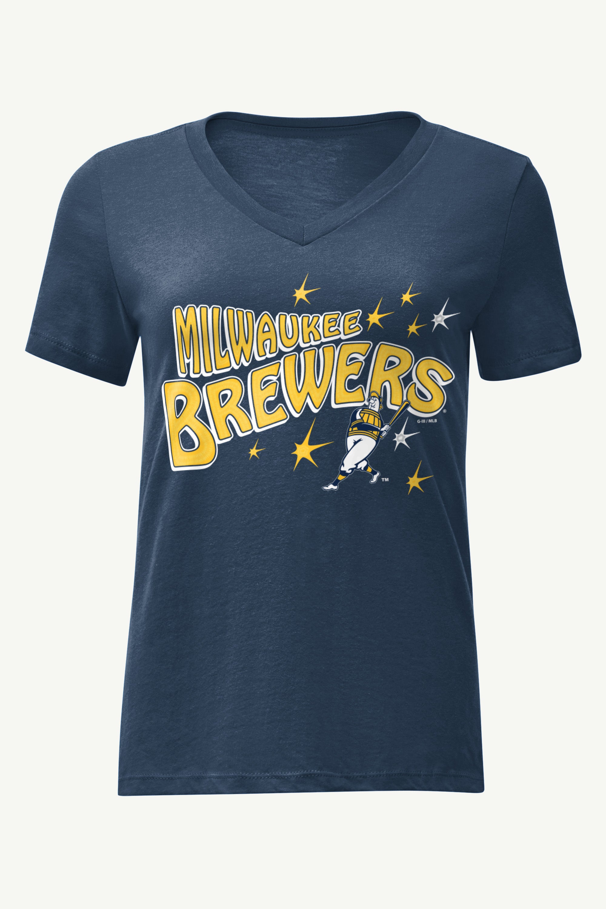 WOMENS MILWAUKEE BREWERS FIREWORKS V NECK T SHIRT View 1 | Milwaukee Brewers