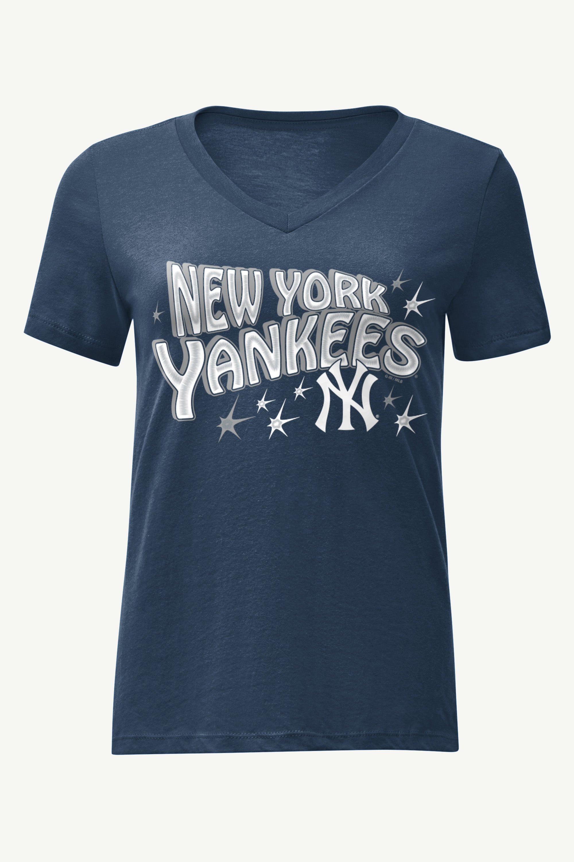 WOMENS NEW YORK YANKEES FIREWORKS V NECK T SHIRT View 1 | New York Yankees