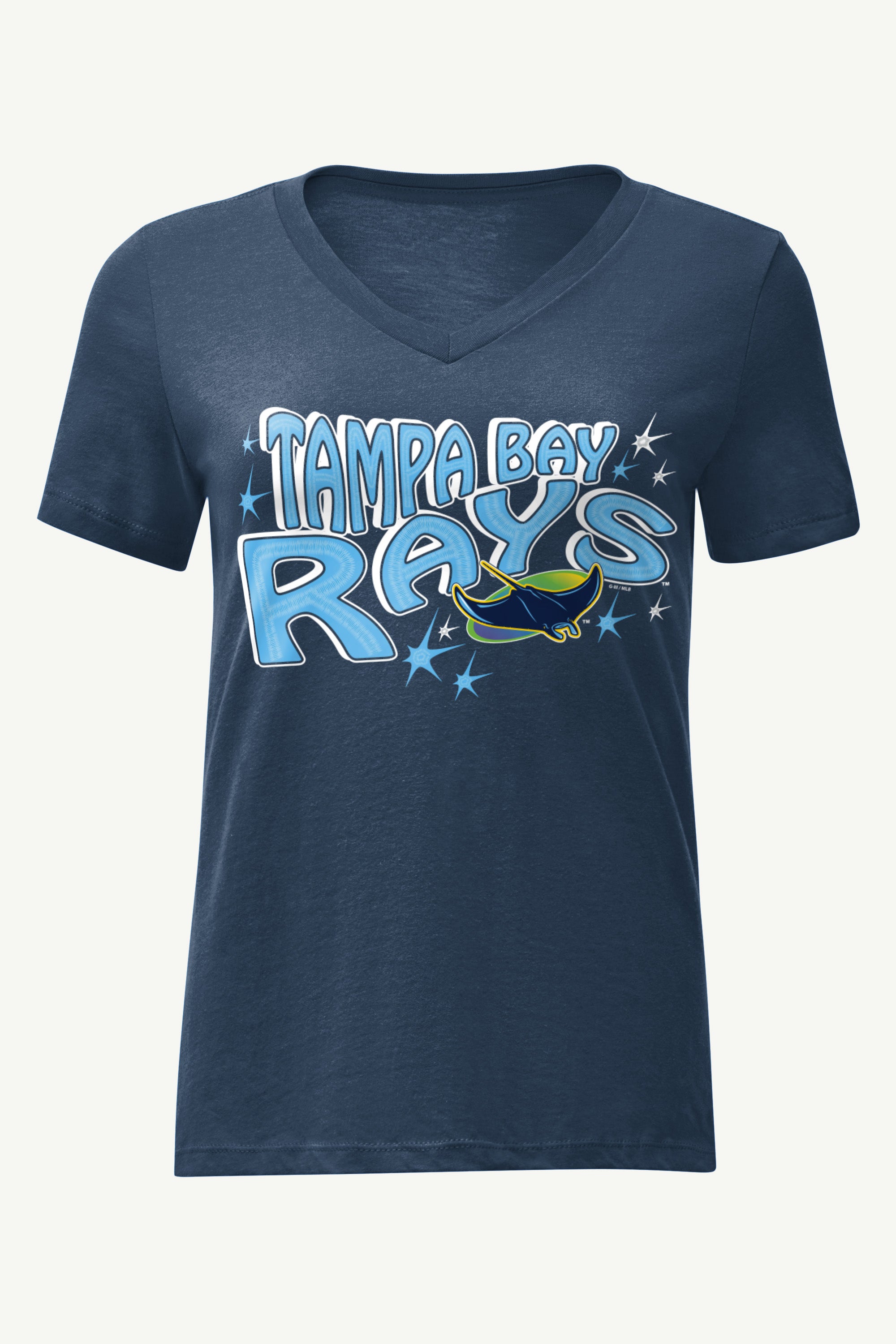 WOMENS TAMPA BAY RAYS FIREWORKS V NECK T SHIRT View 1 | Tampa Bay Rays