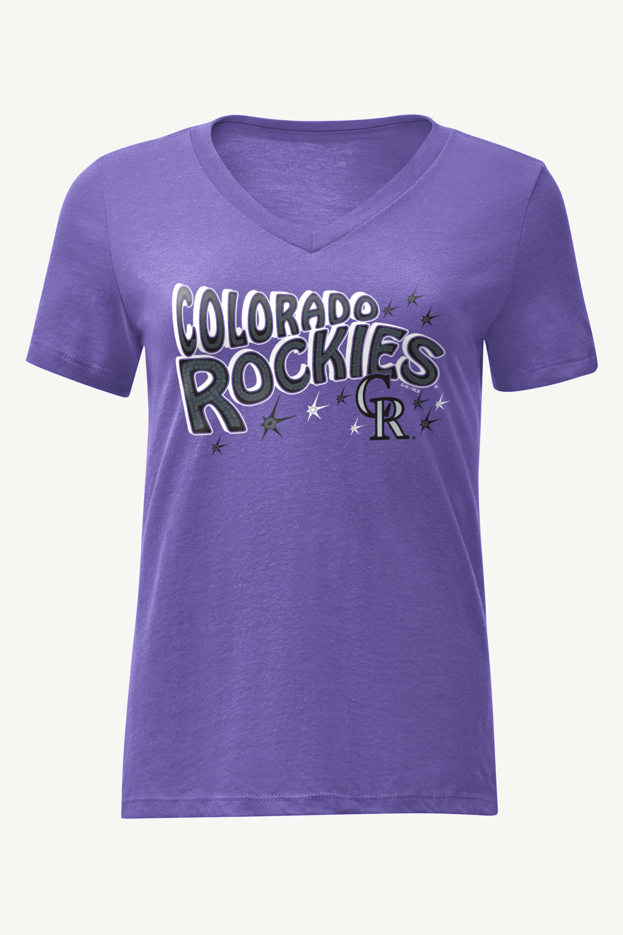 WOMENS COLORADO ROCKIES FIREWORKS V NECK T SHIRT View 1 | Products