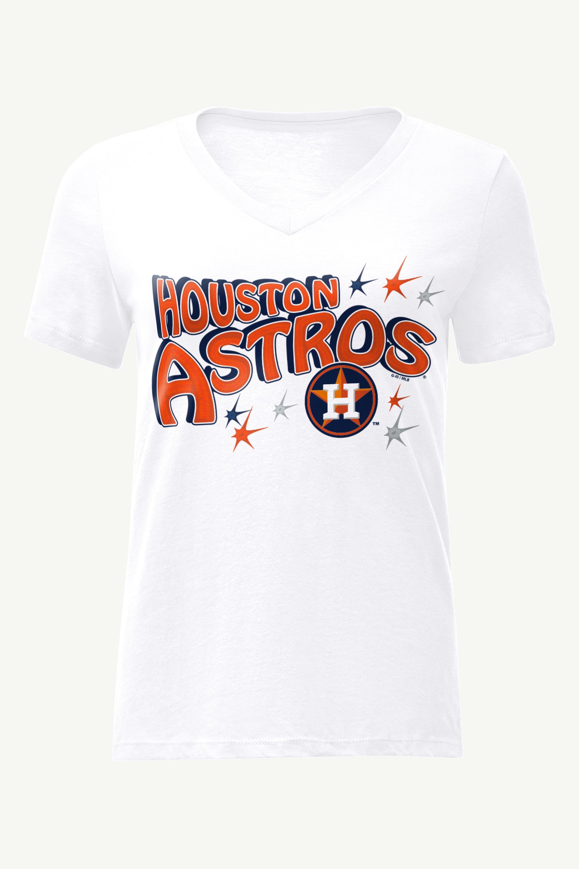 WOMENS HOUSTON ASTROS FIREWORKS V NECK T SHIRT View 1 | Houston Astros