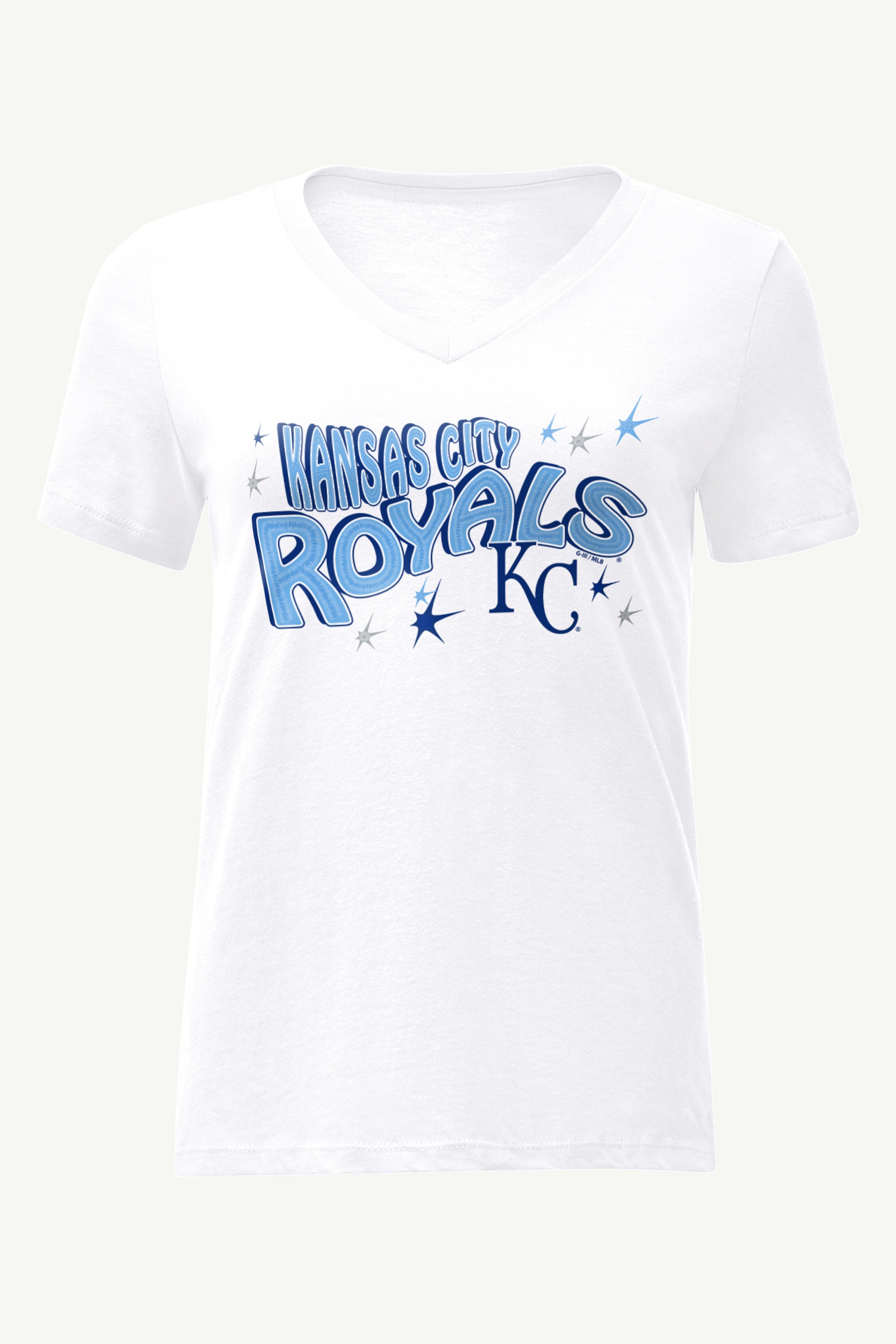 WOMENS KANSAS CITY ROYALS FIREWORKS V NECK T SHIRT View 1 | Kansas City Royals