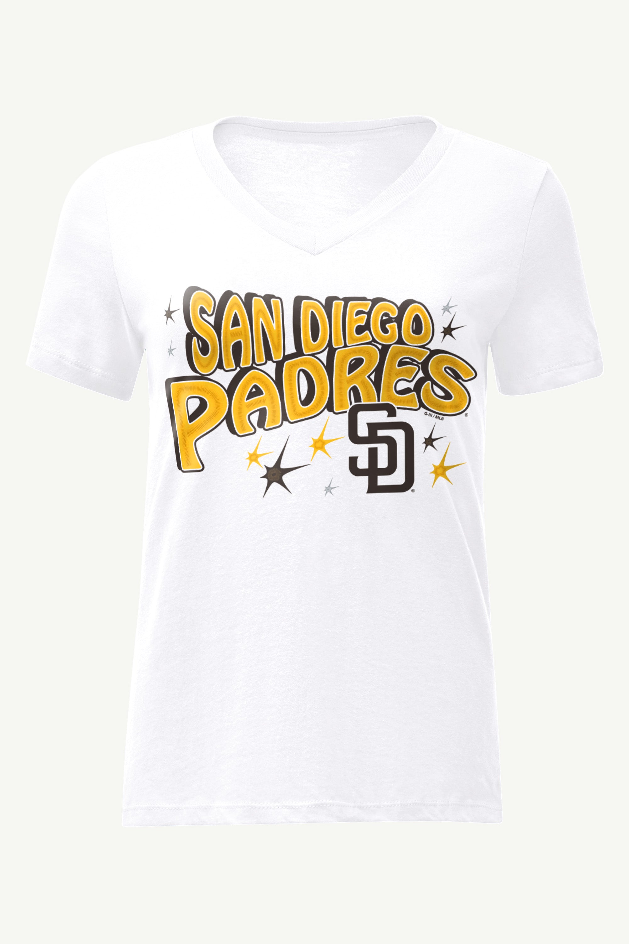 WOMENS SAN DIEGO PADRES FIREWORKS V NECK T SHIRT View 1 | Products