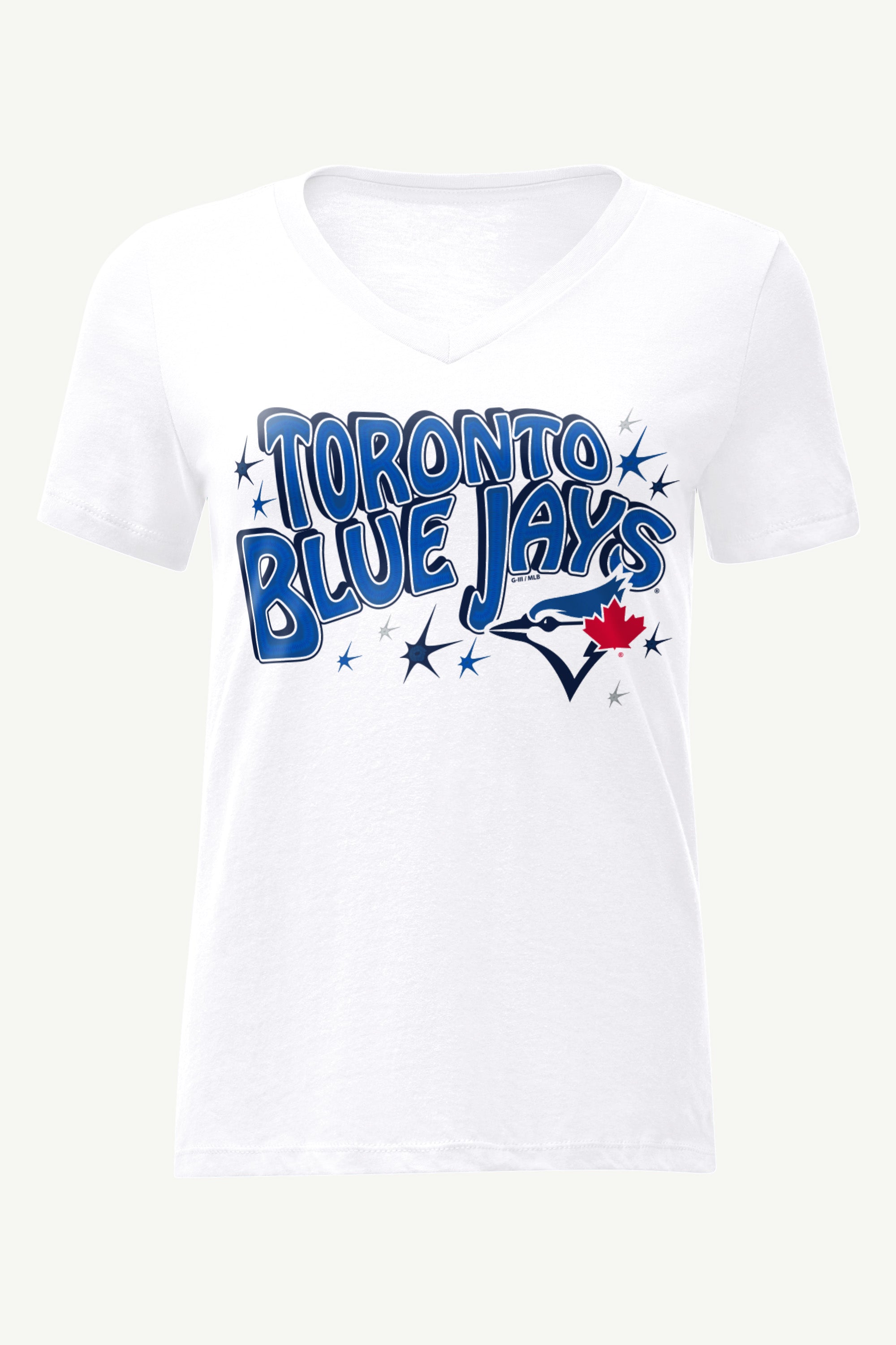 WOMENS TORONTO BLUE JAYS FIREWORKS V NECK T SHIRT View 1 | MLB Postseason