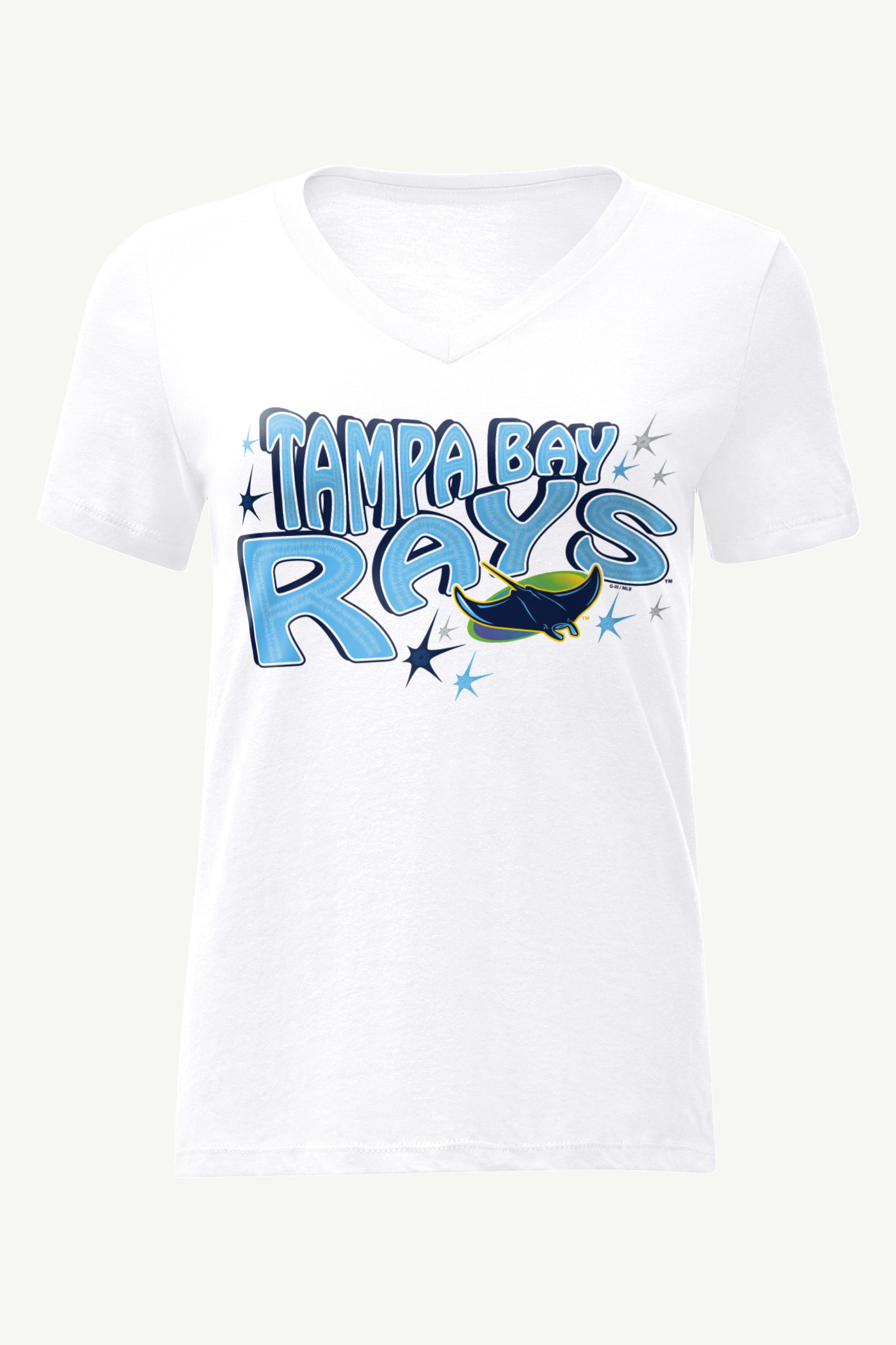 WOMENS TAMPA BAY RAYS FIREWORKS V NECK T SHIRT View 1 | Tampa Bay Rays