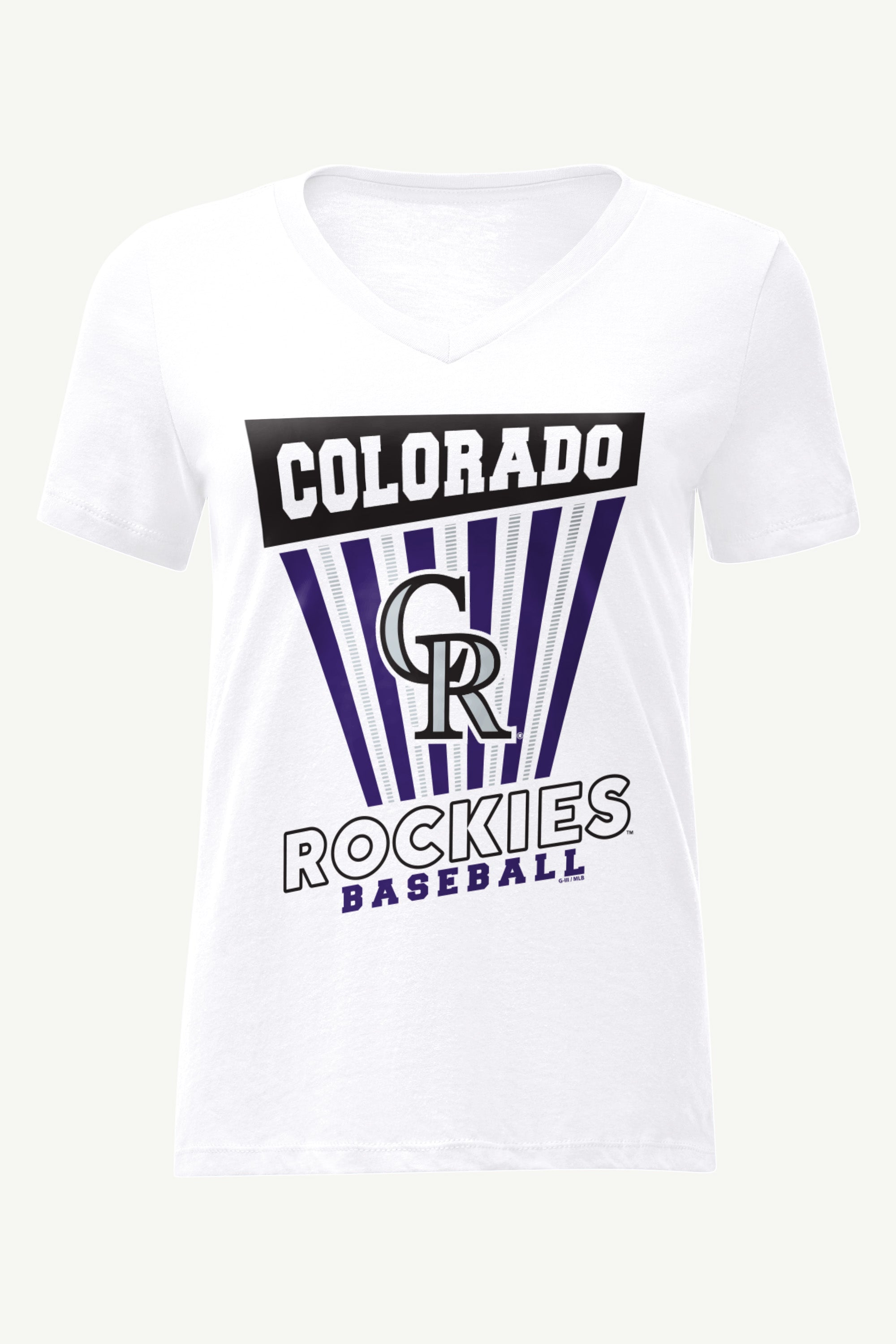 WOMENS COLORADO ROCKIES POSTER PRINT V NECK T SHIRT View 1 | Products