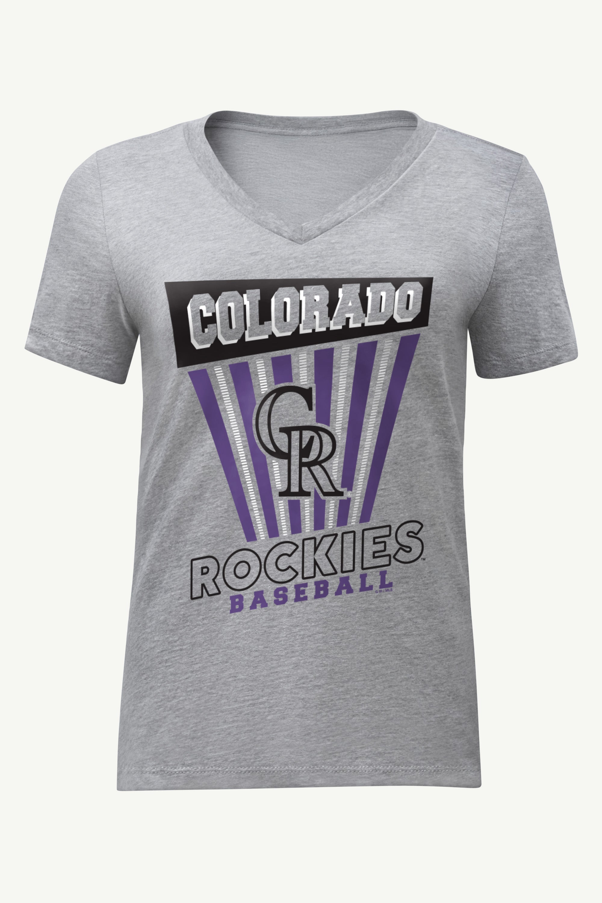 WOMENS COLORADO ROCKIES POSTER PRINT V NECK T SHIRT View 1 | Products
