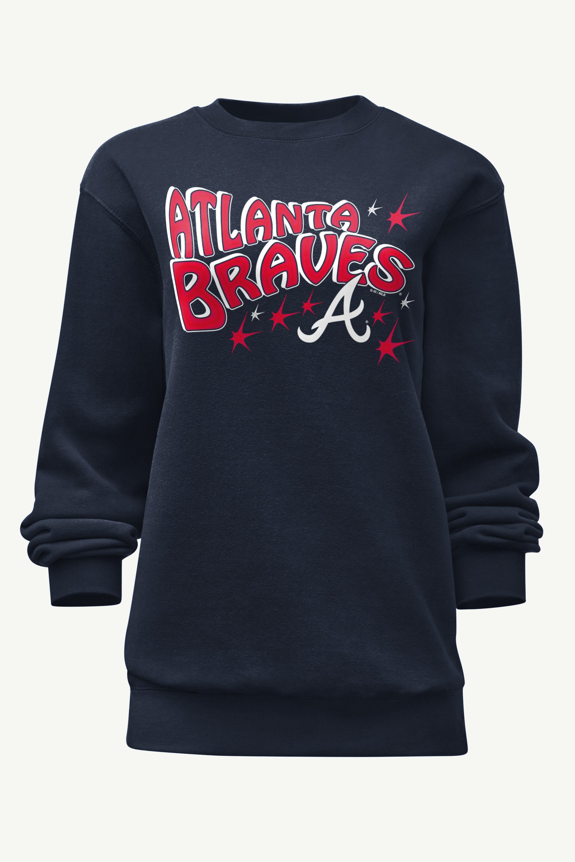 WOMENS ATLANTA BRAVES FIREWORKS SWEATSHIRT View 1 | MLB WOMENS ATLANTA BRAVES FIREWORKS SWEATSHIRT View 1 | MLB