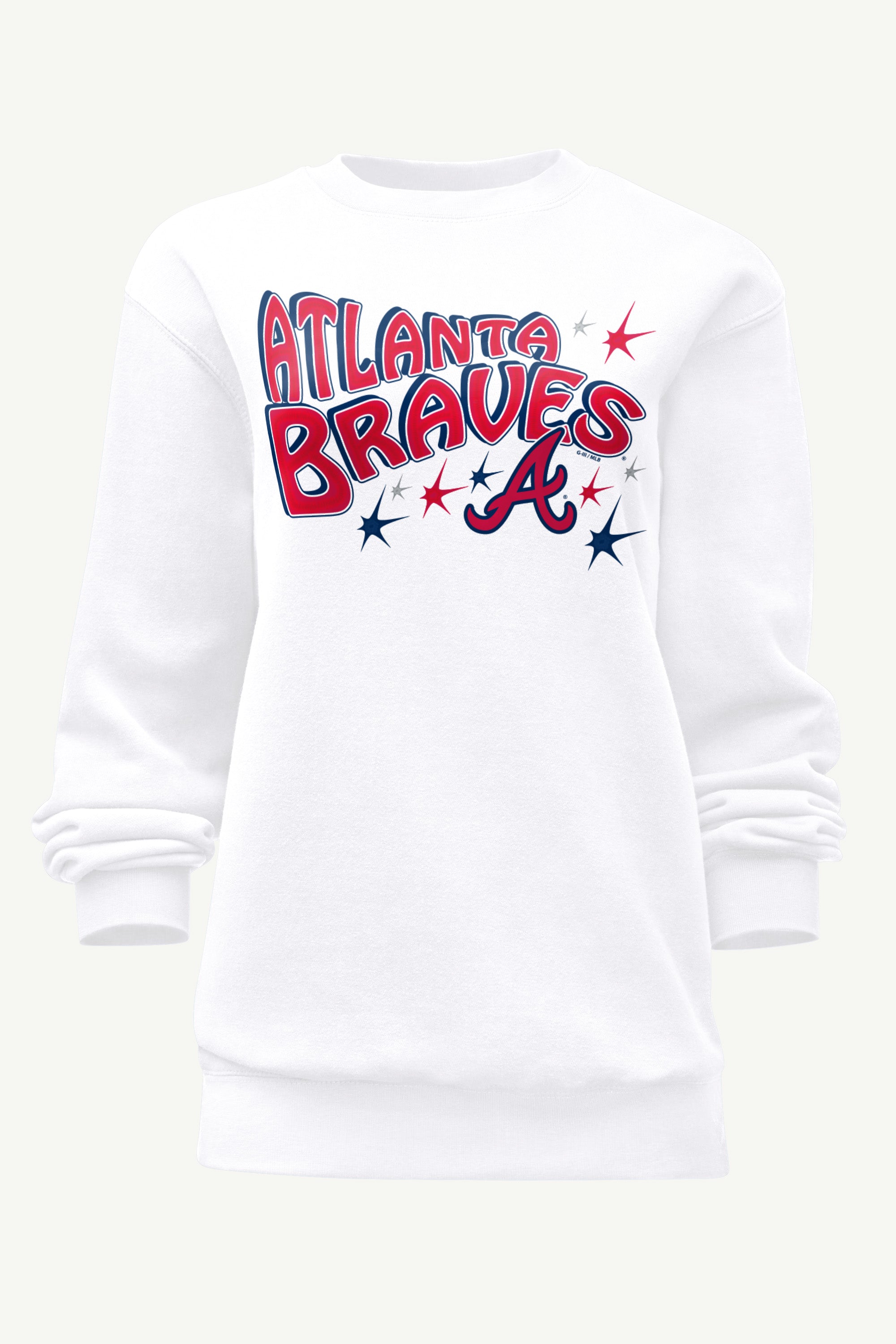 WOMENS ATLANTA BRAVES FIREWORKS SWEATSHIRT View 1 | MLB WOMENS ATLANTA BRAVES FIREWORKS SWEATSHIRT View 1 | MLB
