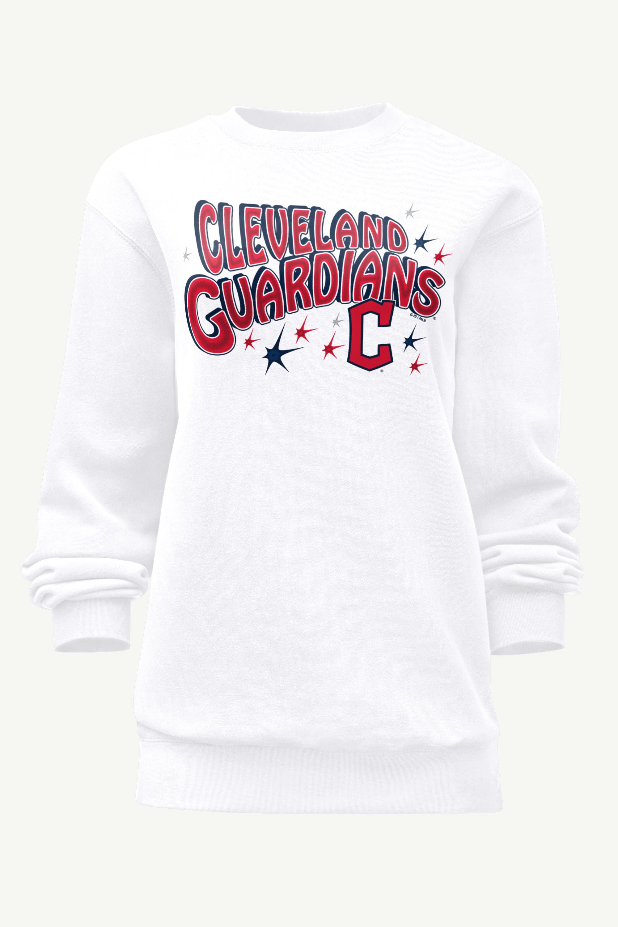 WOMENS CLEVELAND GUARDIANS FIREWORKS SWEATSHIRT View 1 | MLB WOMENS CLEVELAND GUARDIANS FIREWORKS SWEATSHIRT View 1 | MLB