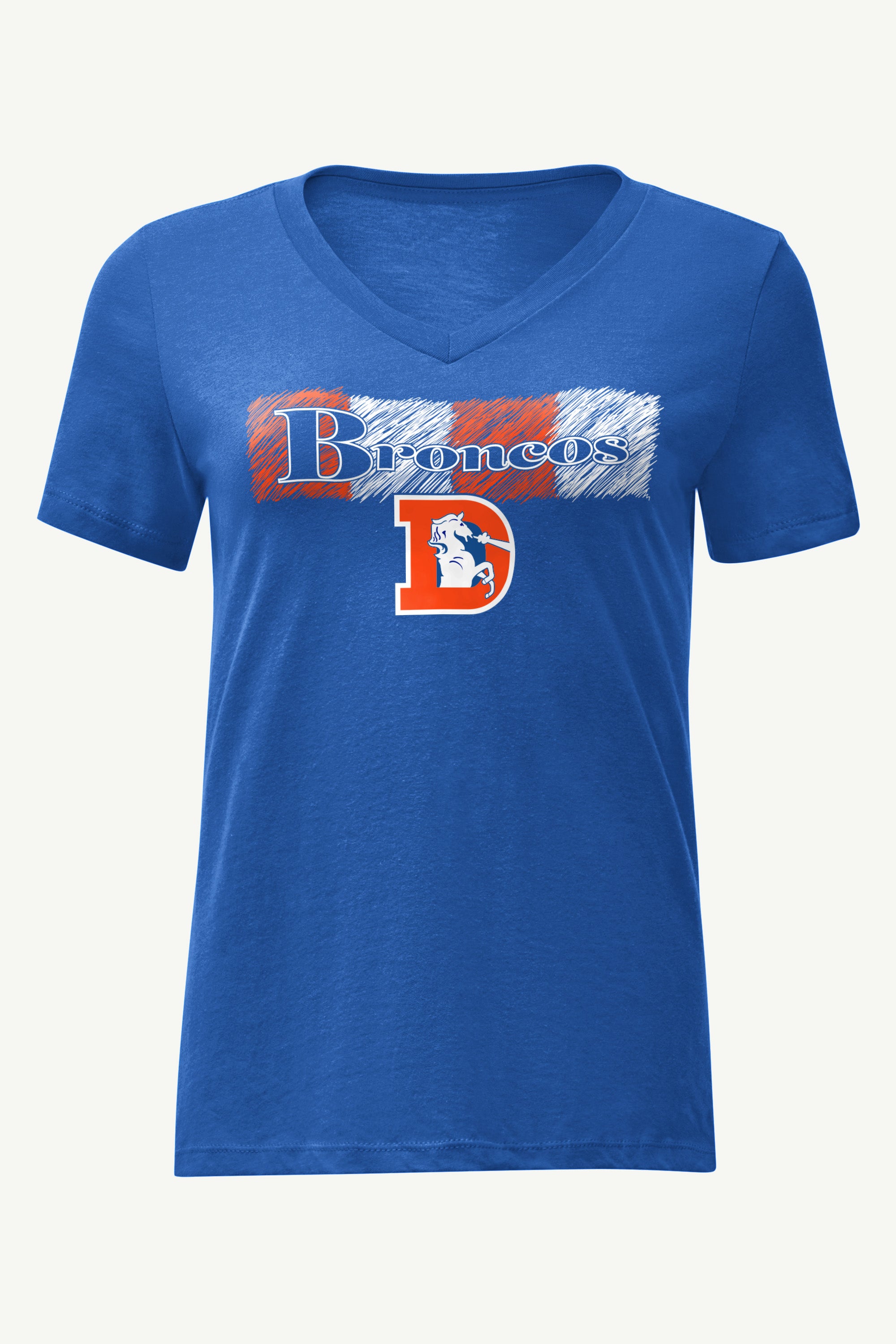 denver broncos gear Denver Broncos, Tees & Hoodies, Womens-All, Womens-Tees Women's Denver Broncos Color Shading V-Neck T-Shirt in Royal