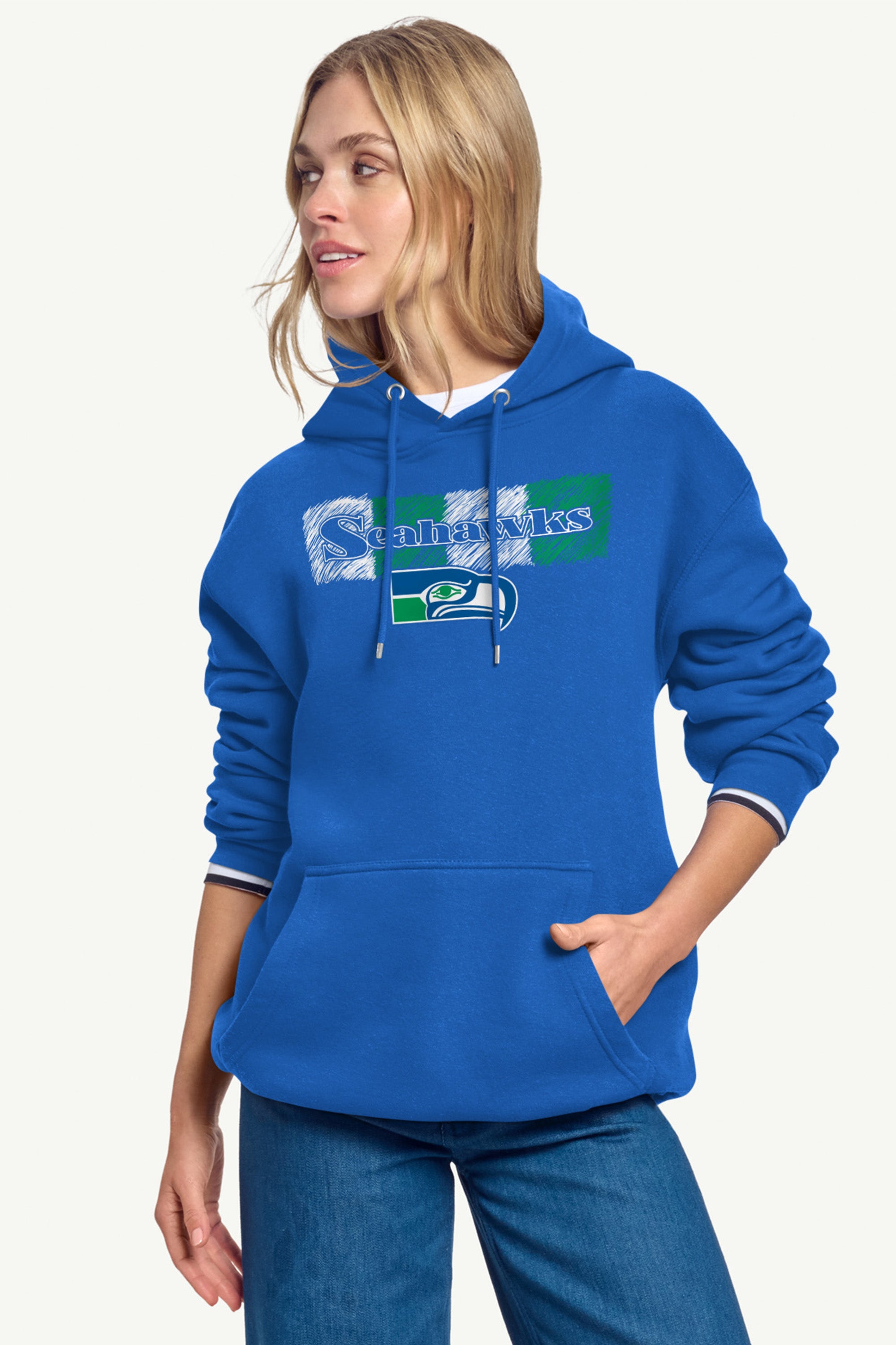 WOMENS SEATTLE SEAHAWKS COLOR SHADING HOODIE View 3