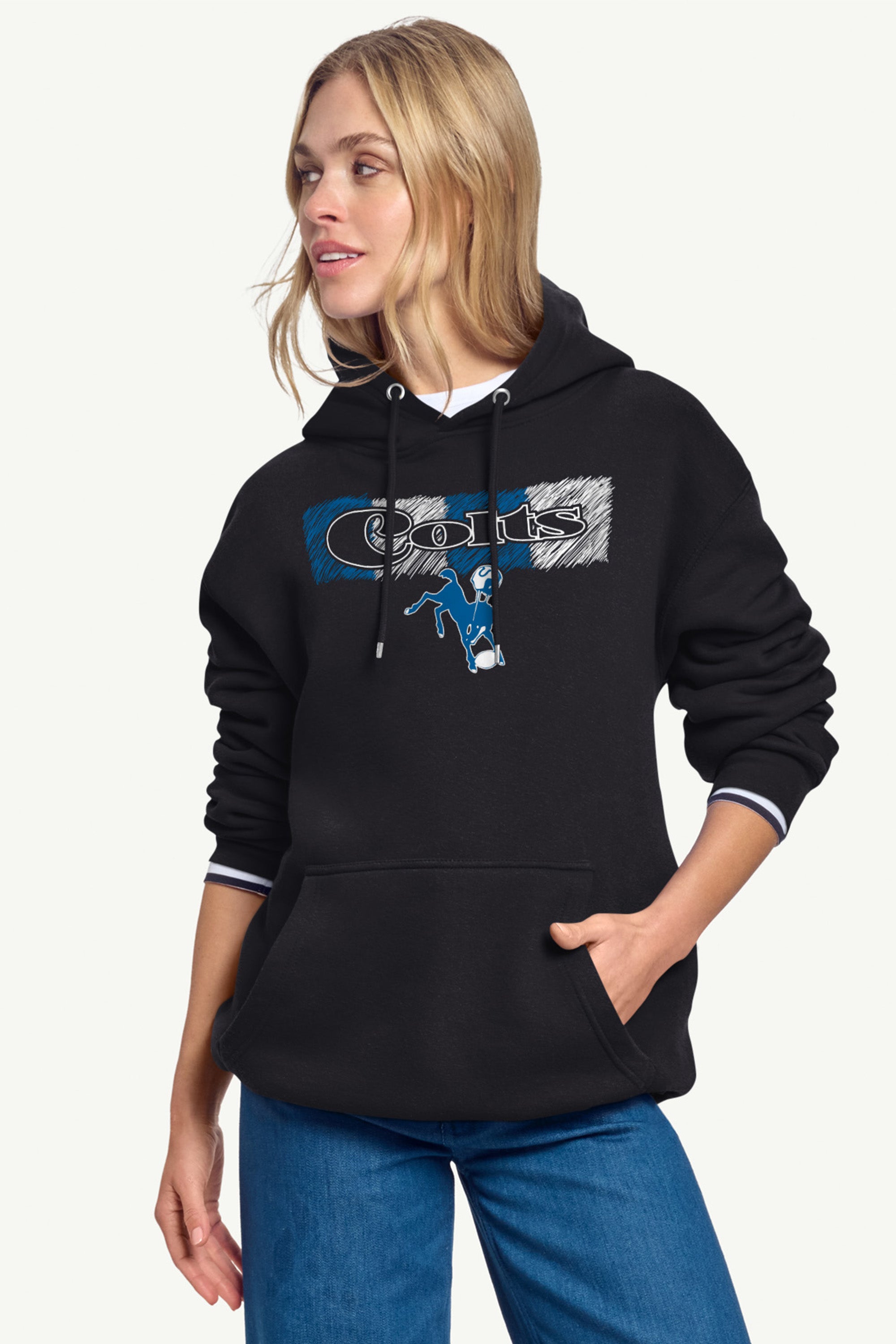 WOMENS INDIANAPOLIS COLTS COLOR SHADING HOODIE View 3 | Indianapolis Colts