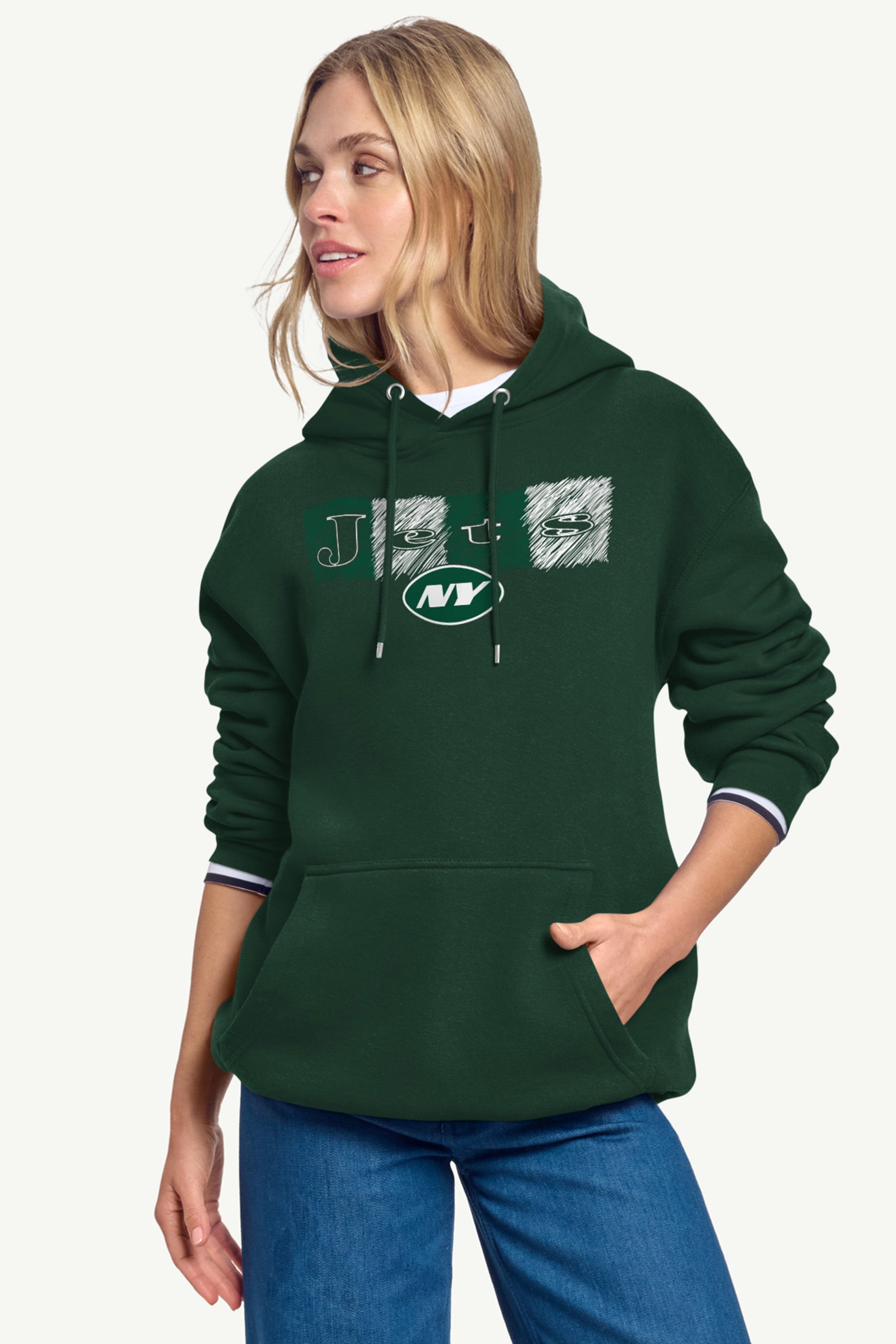 WOMENS NEW YORK JETS COLOR SHADING HOODIE View 2 | NFL