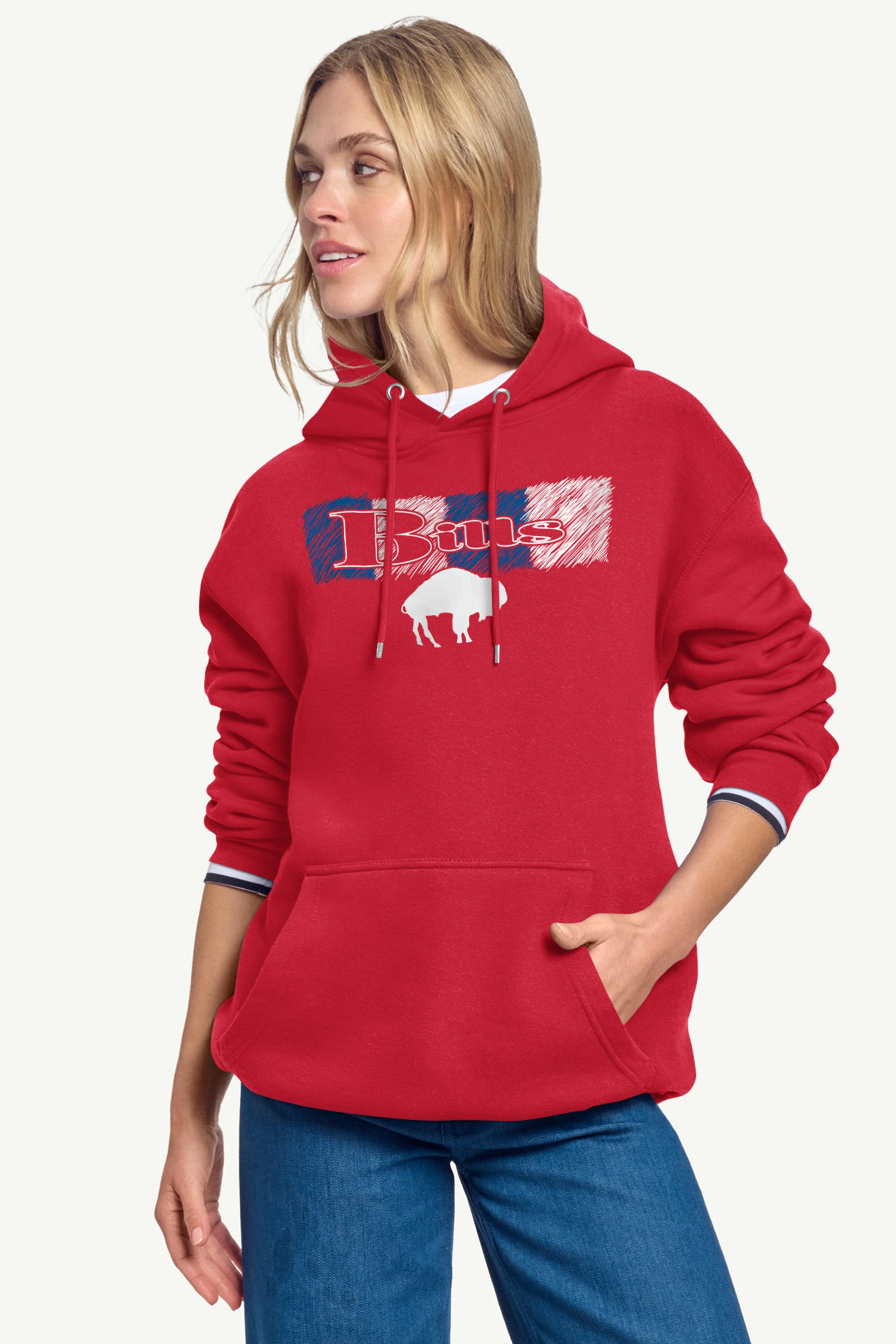 WOMENS BUFFALO BILLS COLOR SHADING HOODIE View 3 | NFL