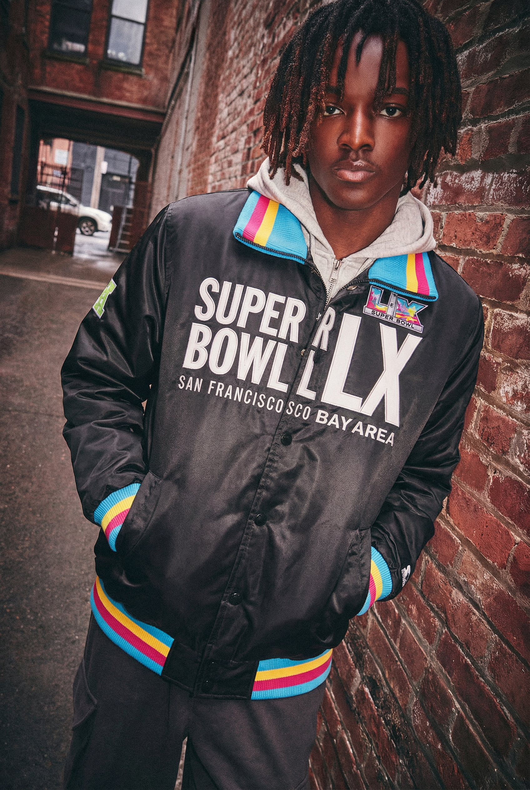 Mens Super Bowl Lx Satin Varsity Jacket | NFL | Starter