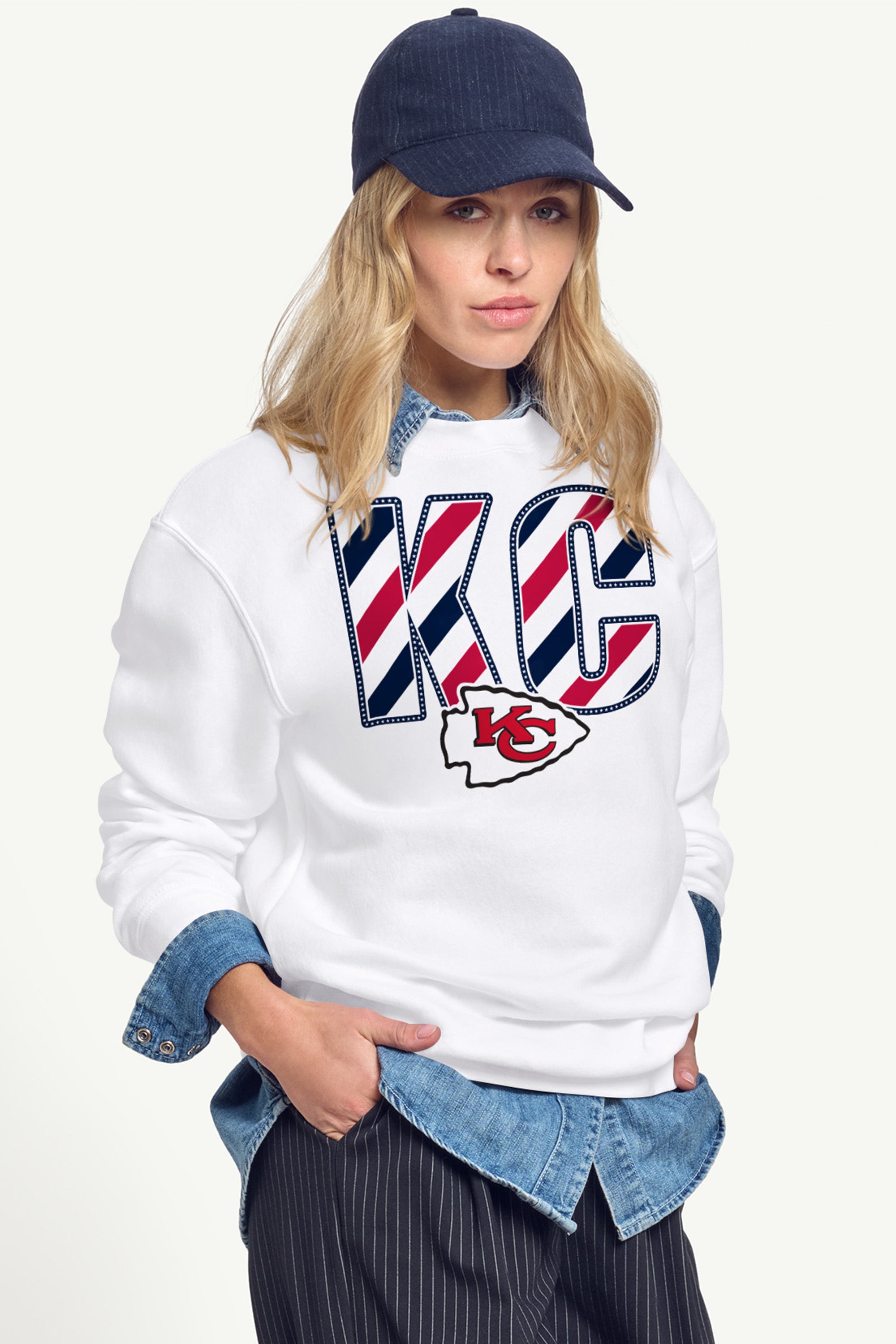 WOMENS KANSAS CITY CHIEFS STARS AND STRIPES SWEATSHIRT View 4