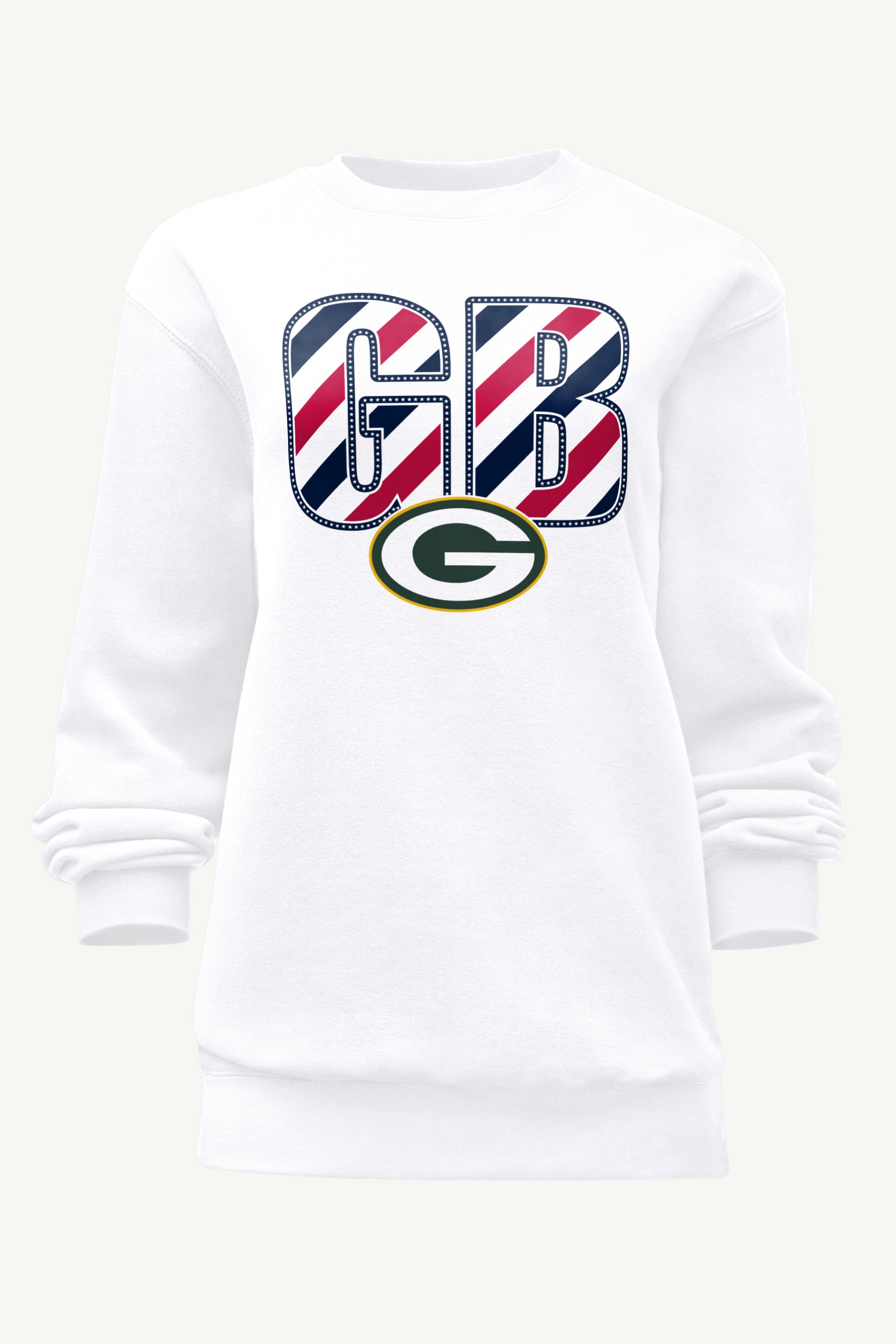 WOMENS GREEN BAY PACKERS STARS AND STRIPES SWEATSHIRT View 1