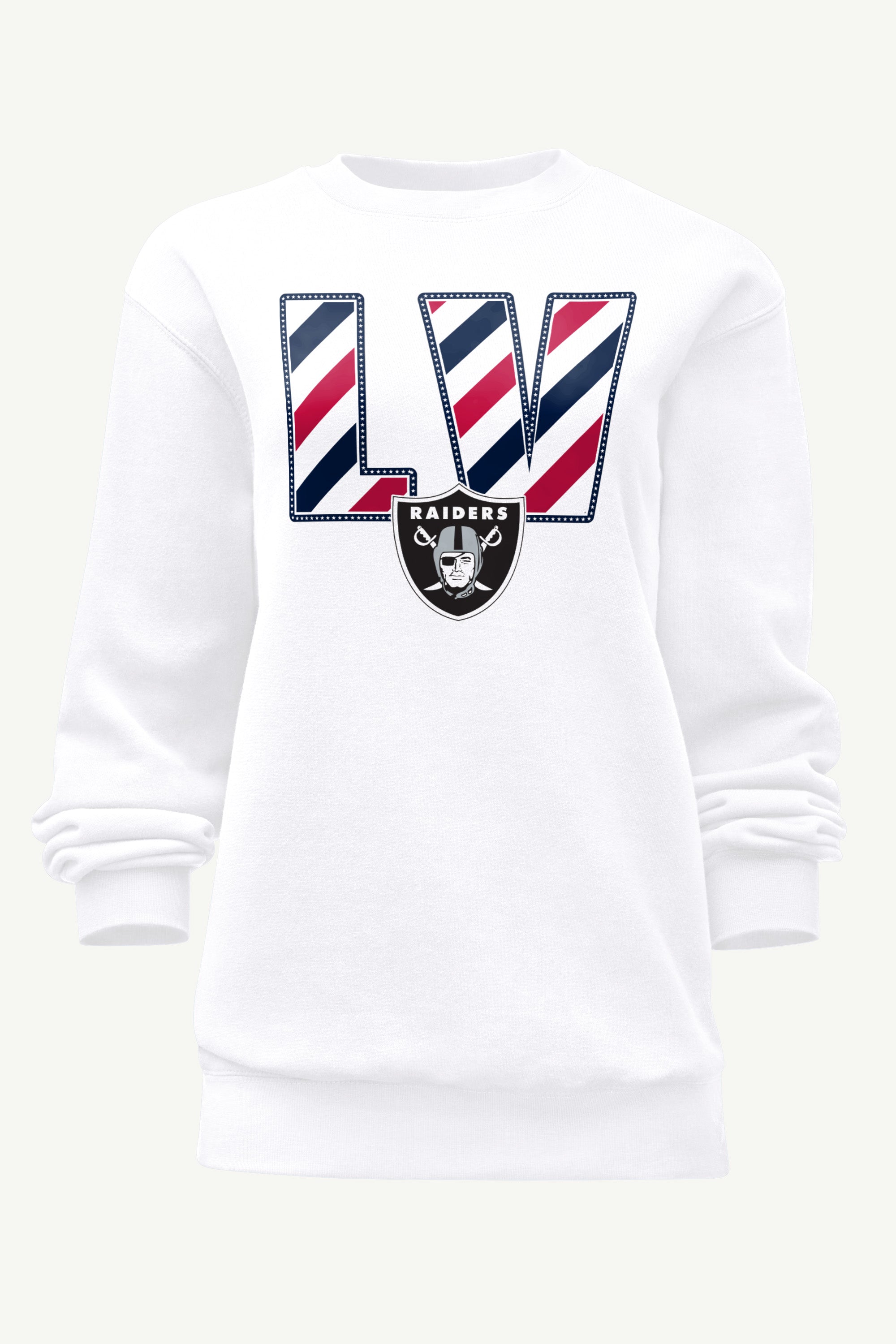 WOMENS LAS VEGAS RAIDERS STARS AND STRIPES SWEATSHIRT View 1
