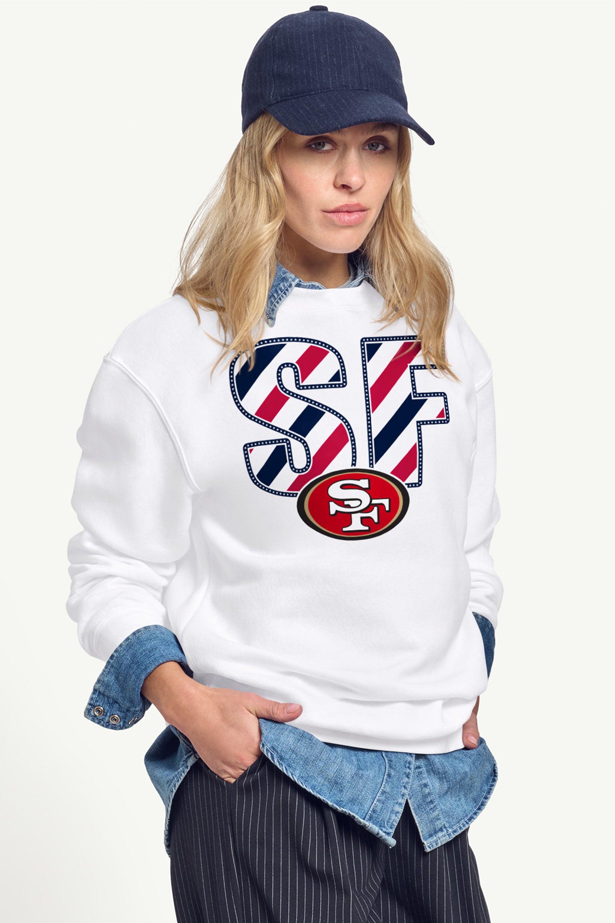 WOMENS SAN FRANCISCO 49ERS STARS AND STRIPES SWEATSHIRT View 4