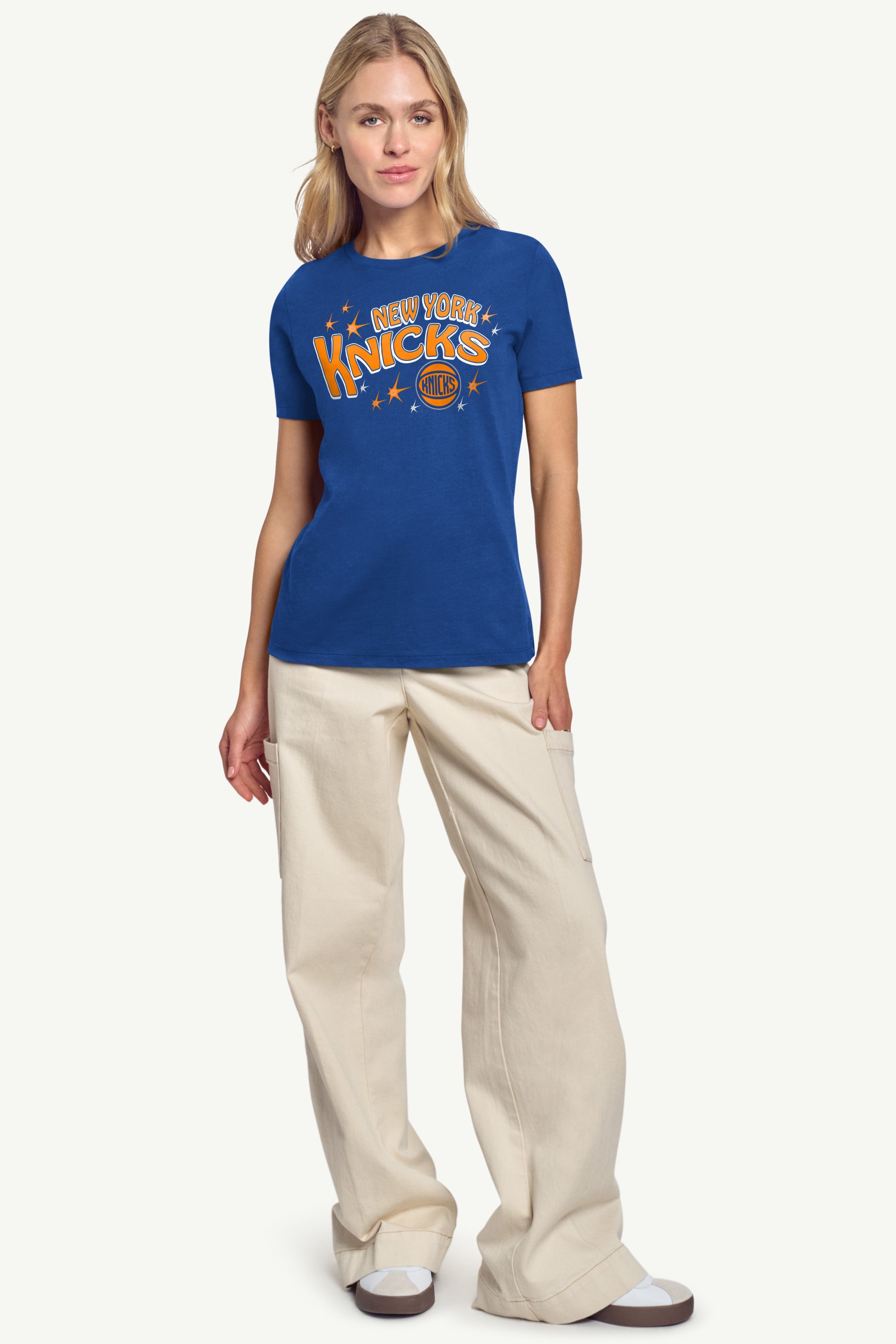 WOMENS NEW YORK KNICKS FIREWORKS SHORT SLEEVE T SHIRT View 3 | New York Knicks