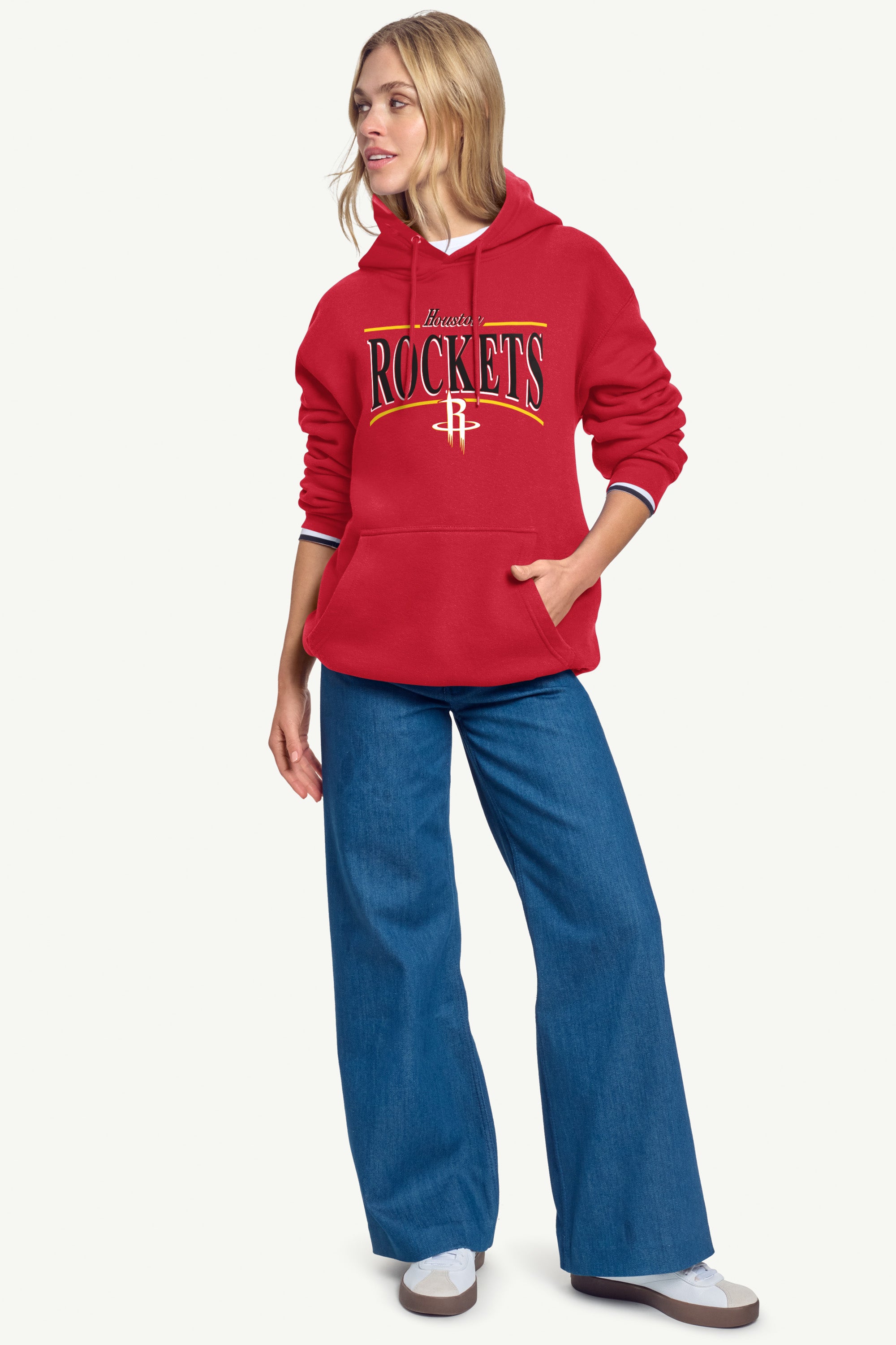 WOMENS HOUSTON ROCKETS ARCH STRIPE HOODIE View 4