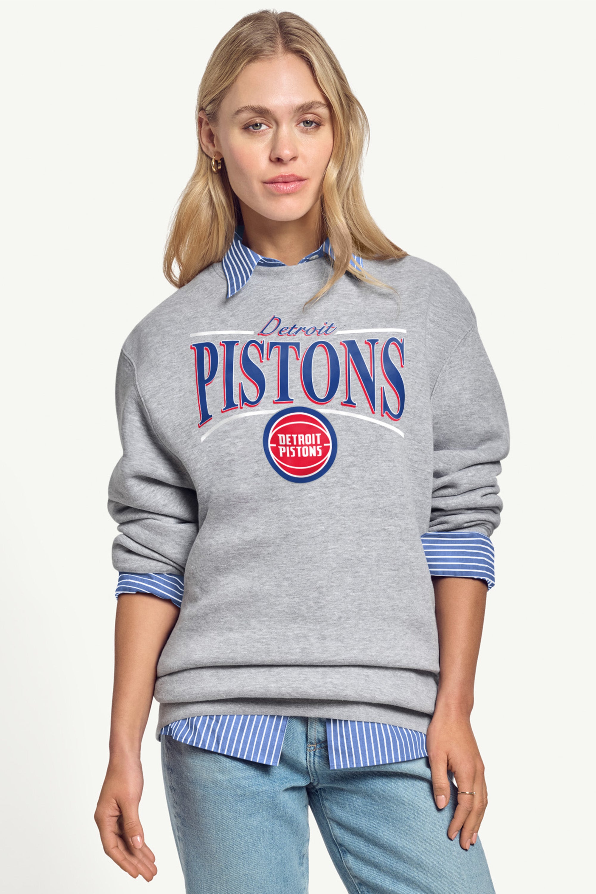 WOMENS DETROIT PISTONS ARCH SWEATSHIRT View 1 | Detroit Pistons