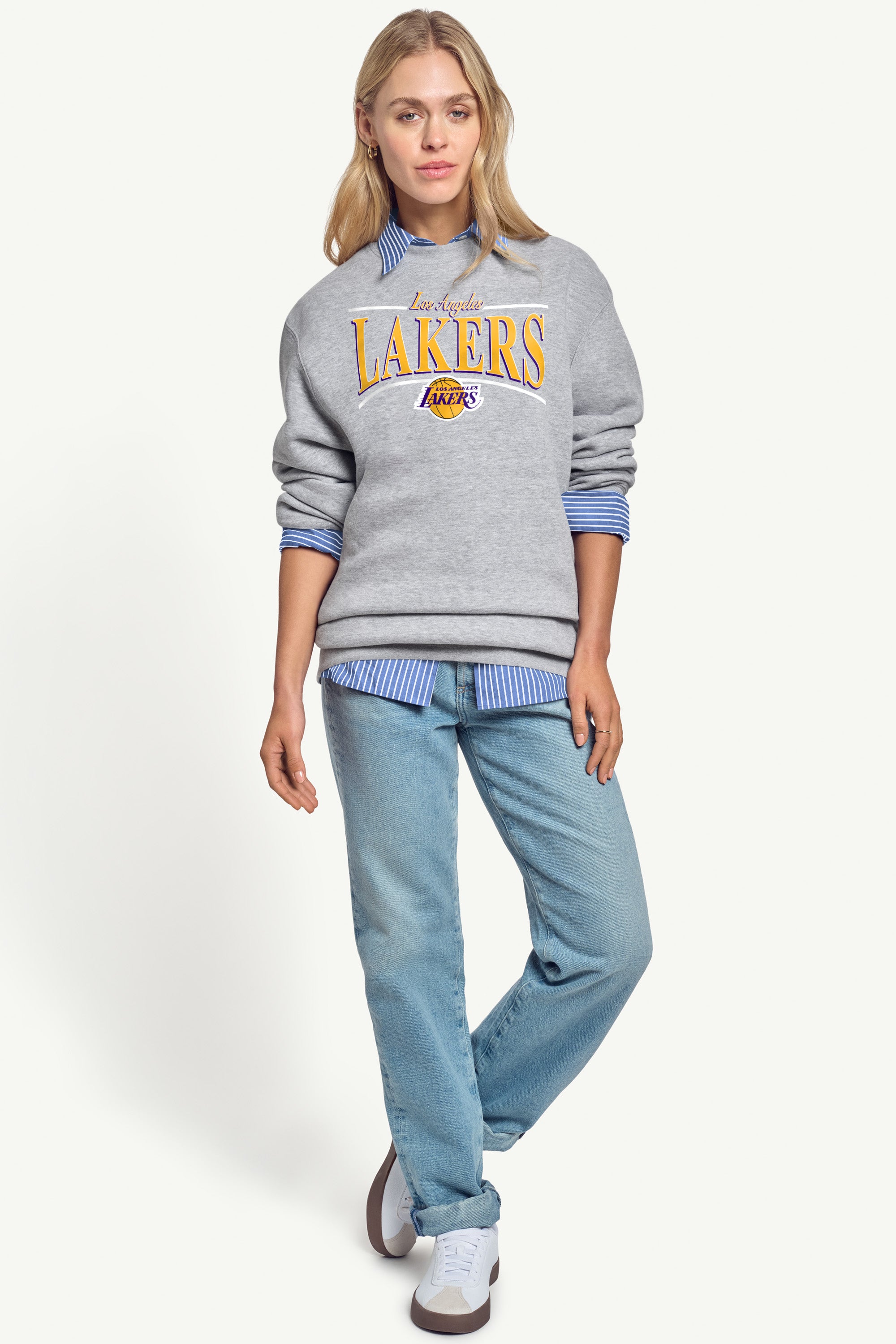 WOMENS LA LAKERS ARCH SWEATSHIRT View 3 | Los Angeles Lakers