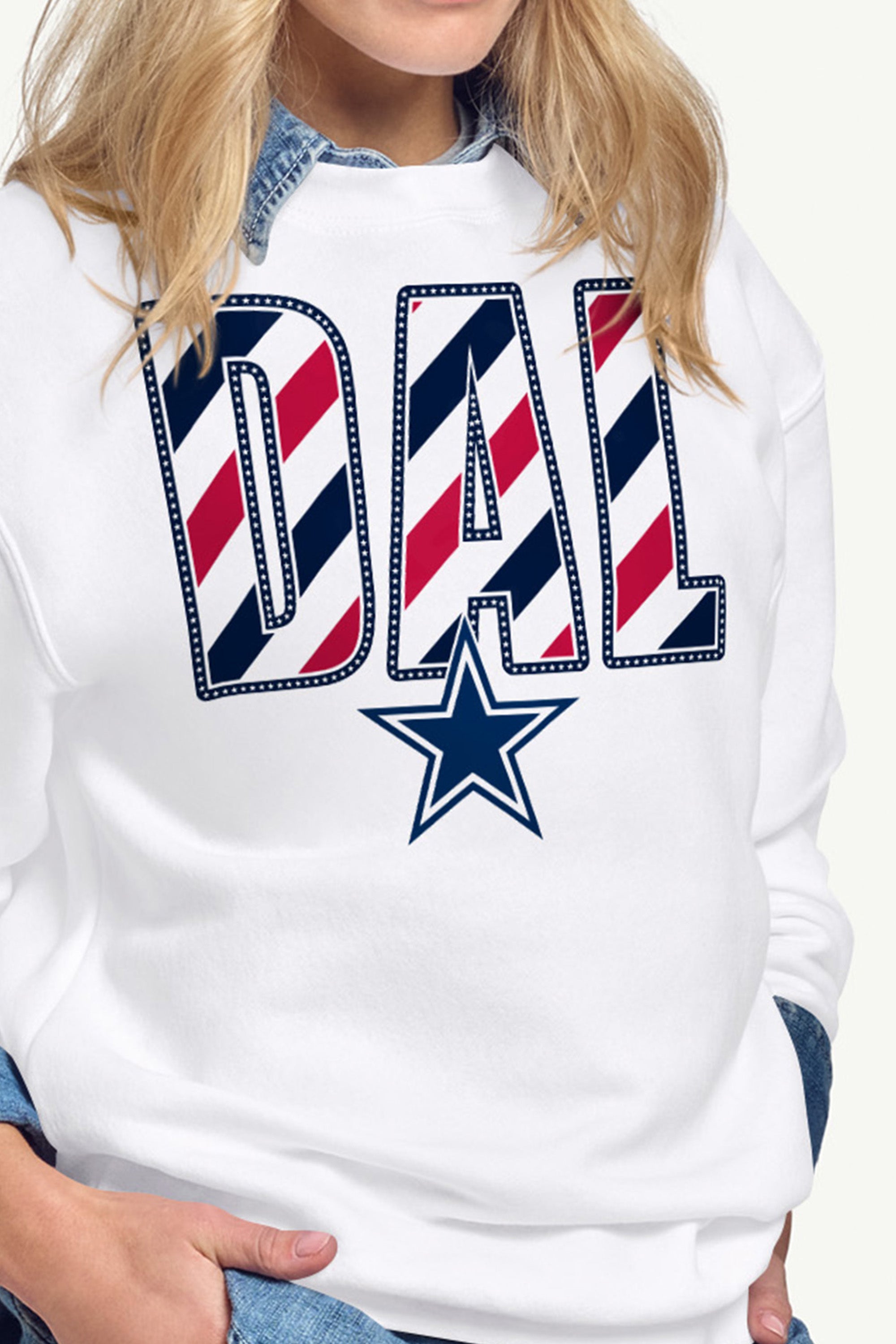 WOMENS DALLAS COWBOYS STARS AND STRIPES SWEATSHIRT View 2