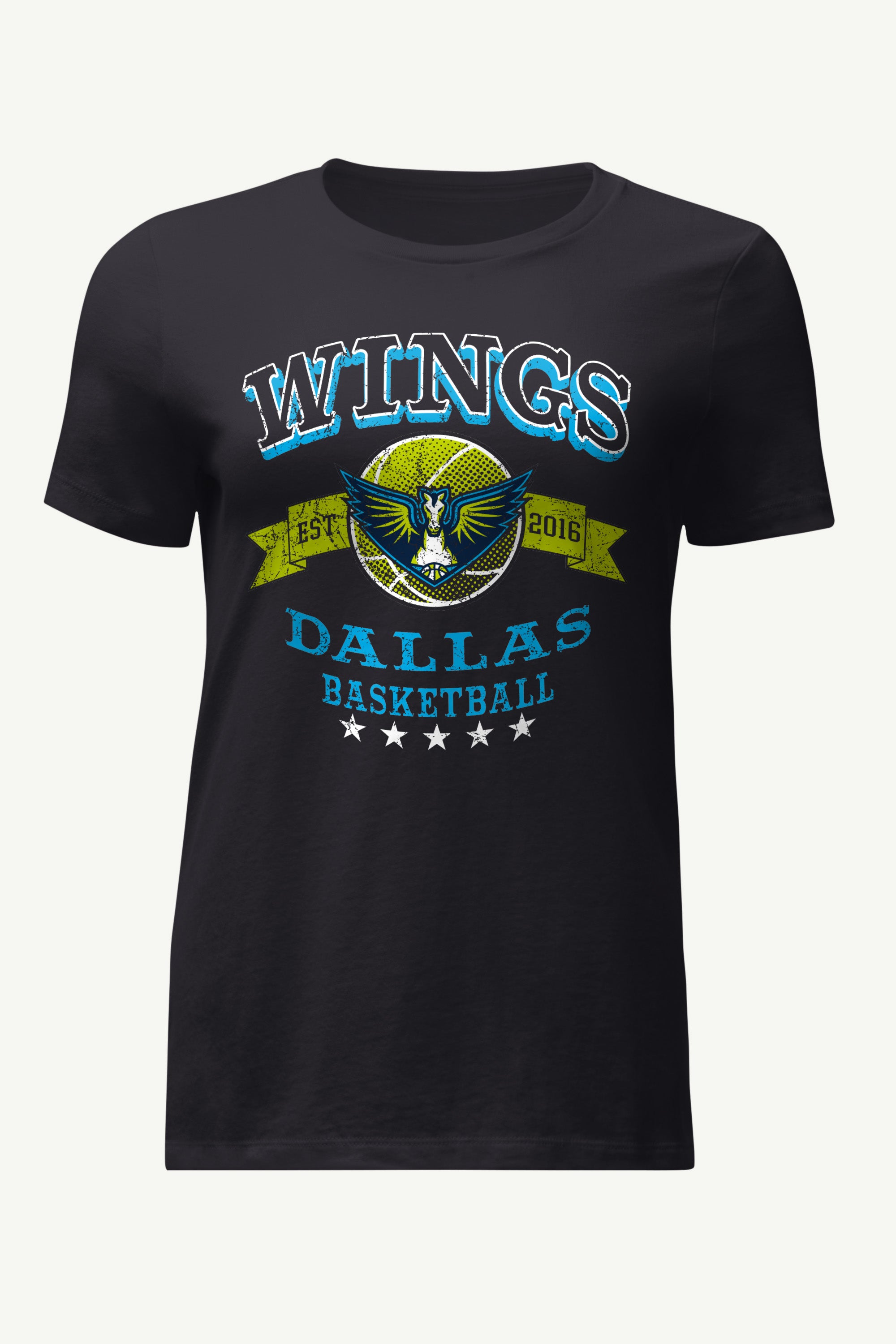 WOMENS WNBA DALLAS WINGS BLEACHERS & BANNER T SHIRT View 1 | Dallas Wings