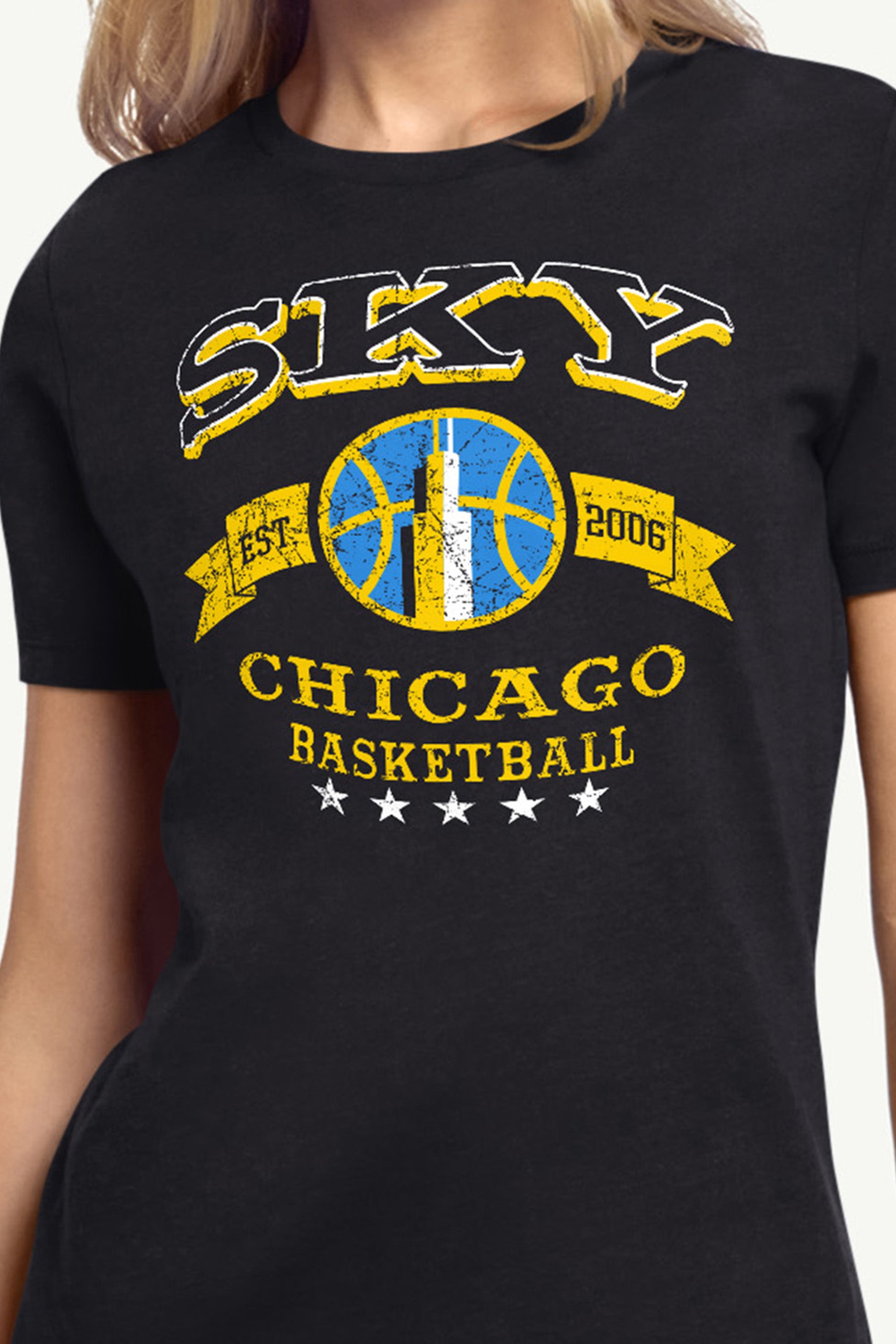 WOMENS WNBA CHICAGO SKY BLEACHERS & BANNER T SHIRT View 2 | Chicago Sky
