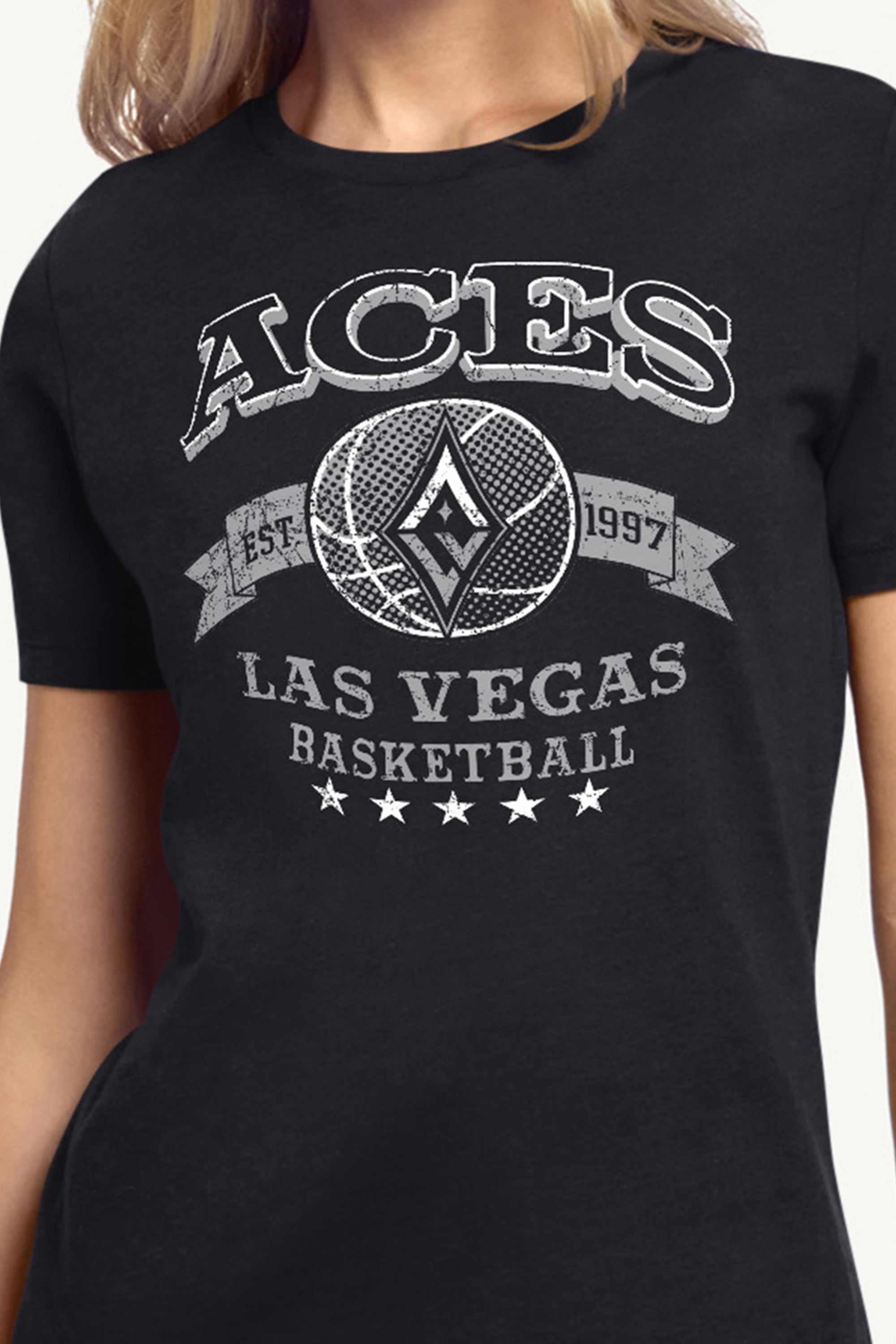 WOMENS WNBA LAS VEGAS ACES BLEACHERS & BANNER T SHIRT View 2 | Las Vegas Aces