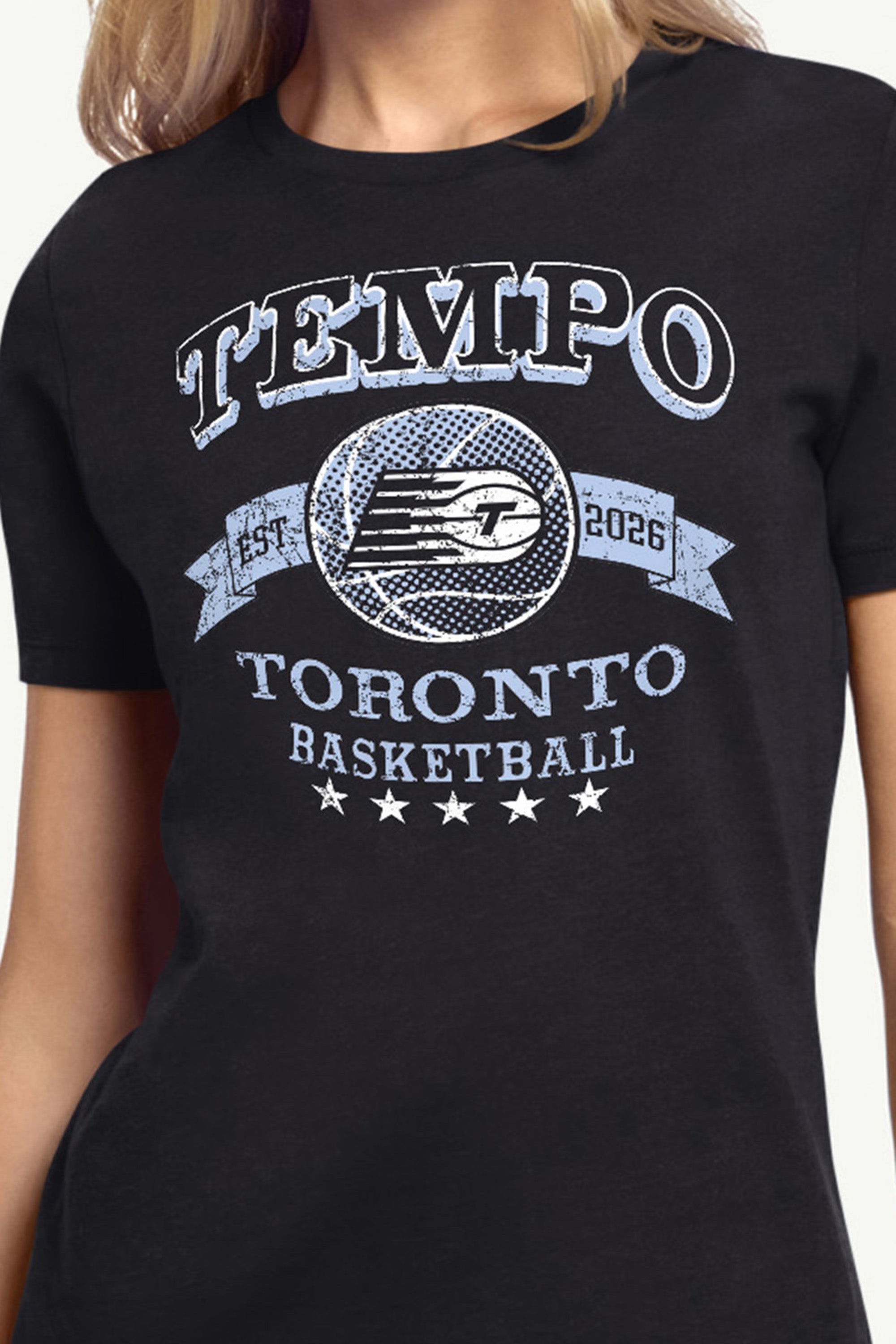 WOMENS WNBA TORONTO TEMPO BLEACHERS & BANNER T SHIRT View 2 | Toronto Tempo