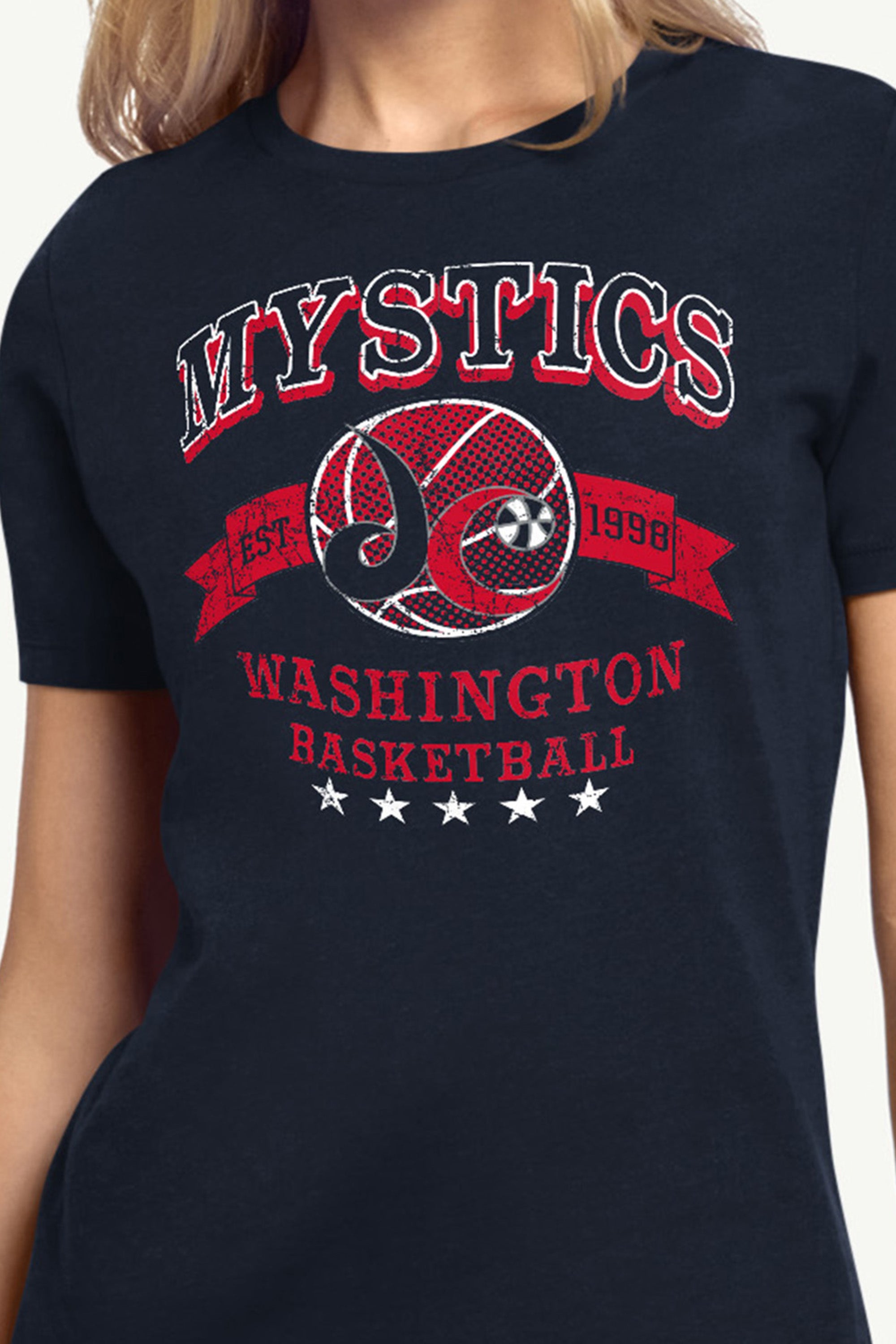 WOMENS WNBA WASHINGTON MYSTICS  BLEACHERS & BANNER T SHIRT View 2 | Washington Mystics