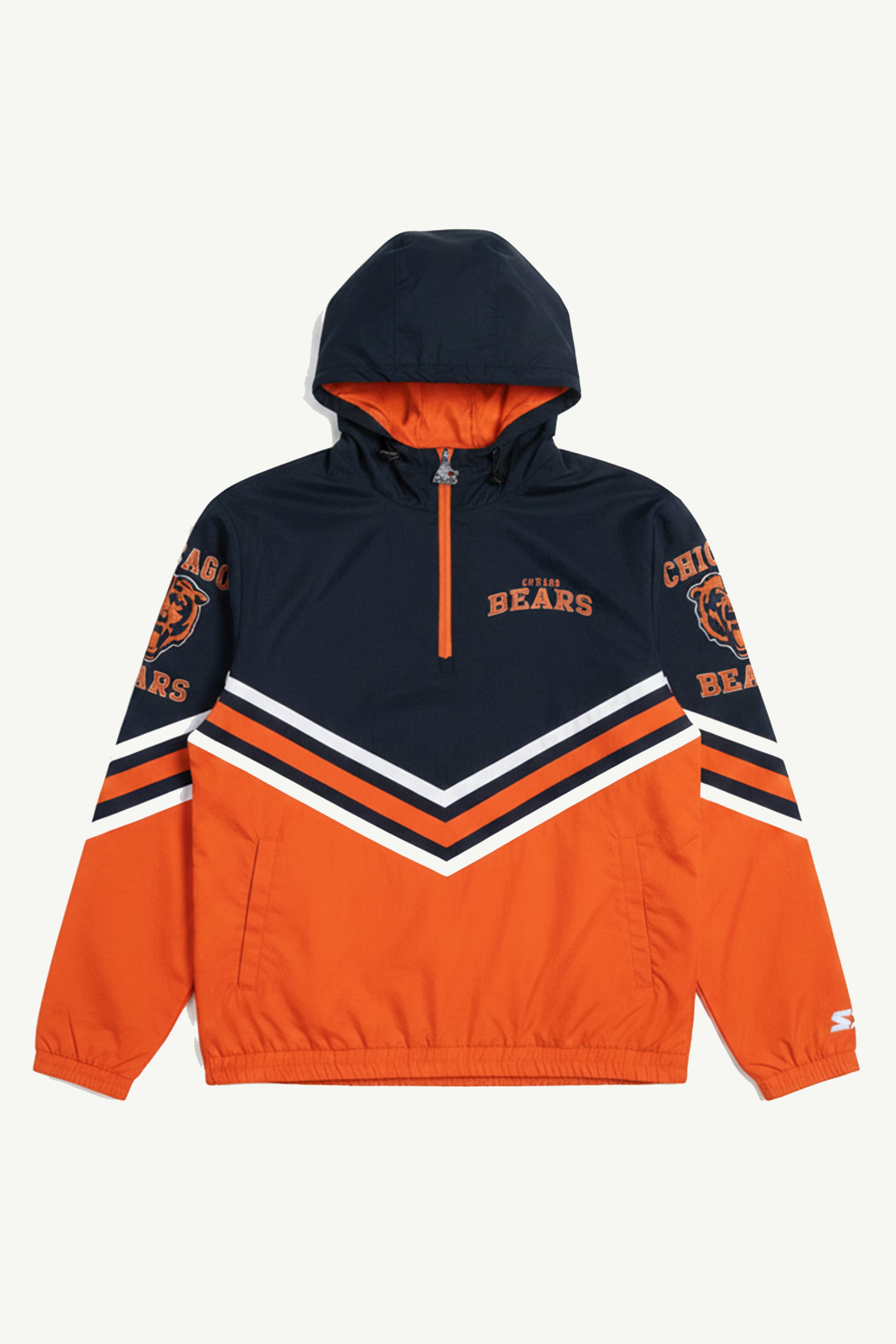 MENS CHICAGO BEARS  FAIR PLAY HALF ZIP HOODED PULLOVER View 1