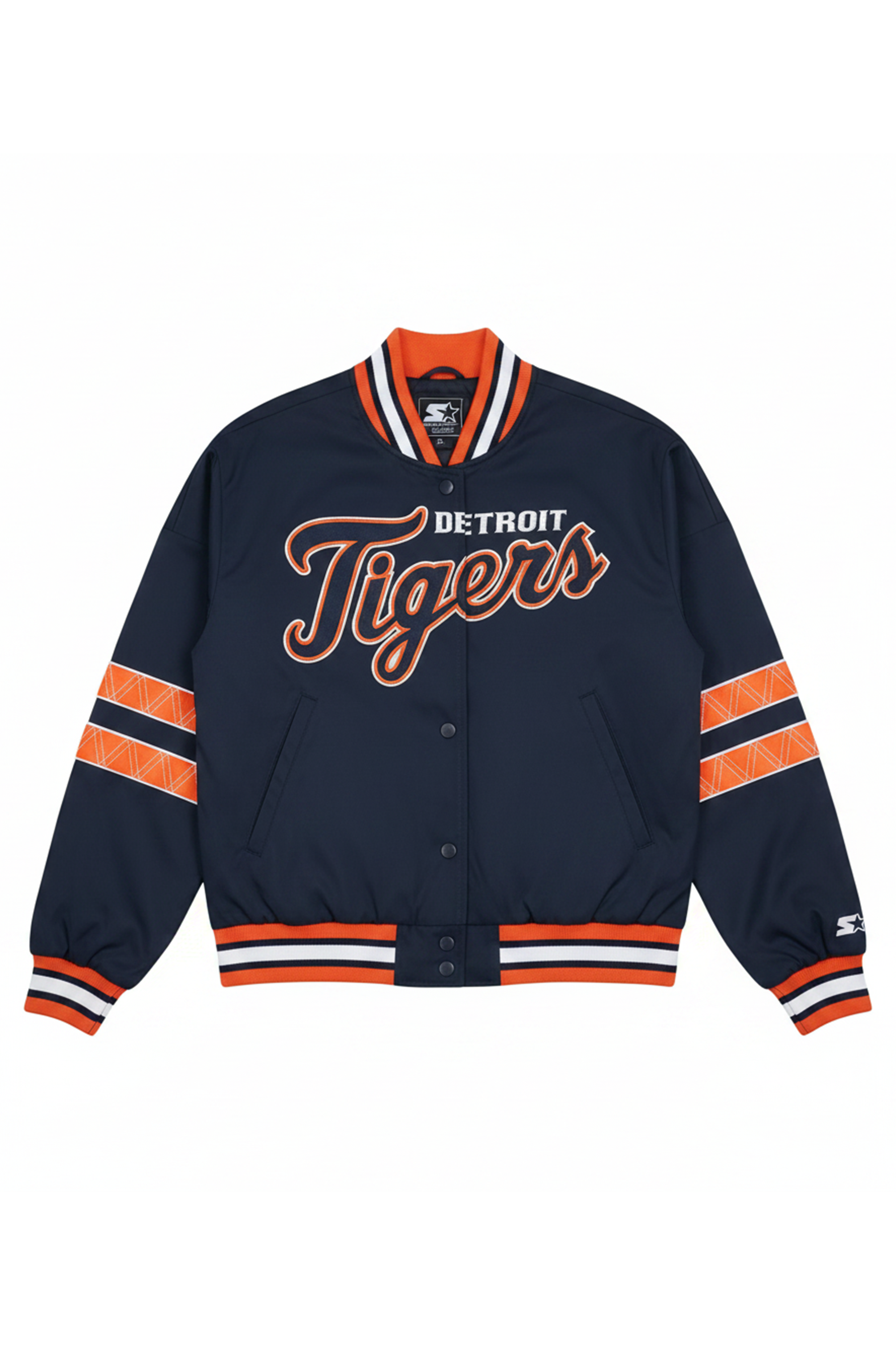 WOMENS DETROIT TIGERS INTERCEPTION VARSITY JACKET View 2